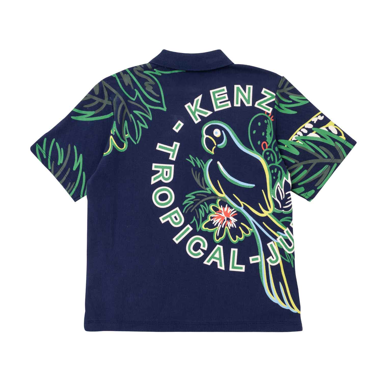 POLO BLU CON STAMPE TROPICALI BAMBINO - annameglio.com abbigliamento moda