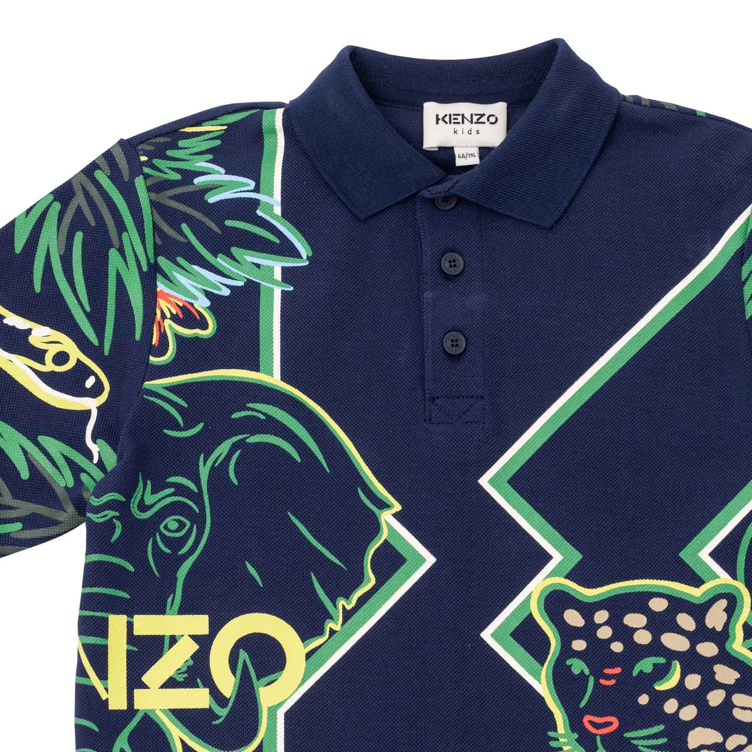 POLO BLU CON STAMPE TROPICALI BAMBINO - annameglio.com abbigliamento moda