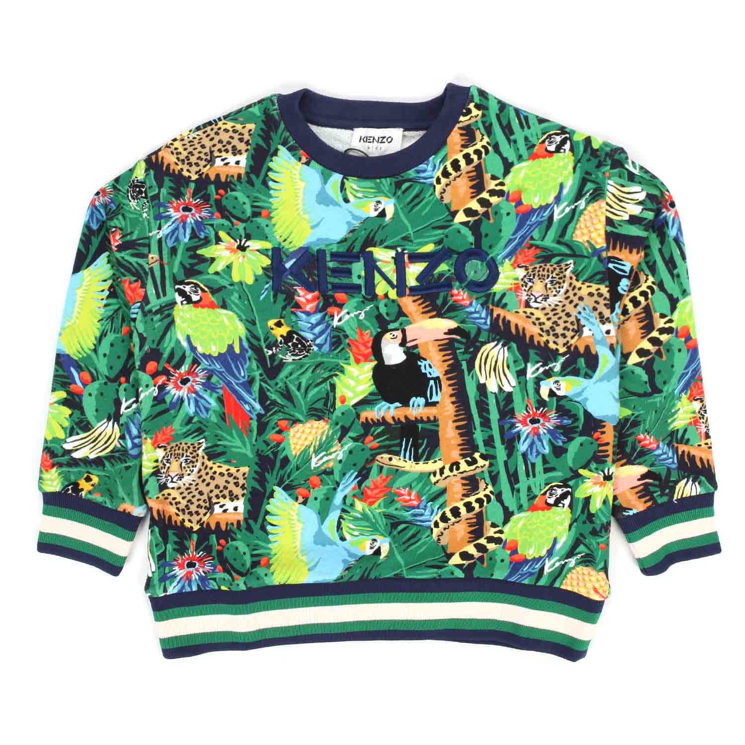 FELPA TROPICALE BLU E MULTICOLOR BAMBINA E TEEN - annameglio.com abbigliamento moda