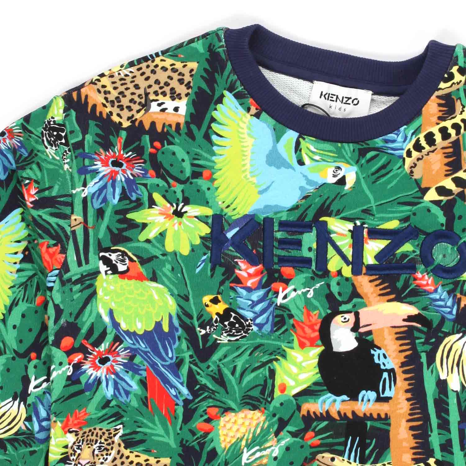 FELPA TROPICALE BLU E MULTICOLOR BAMBINA E TEEN - annameglio.com abbigliamento moda