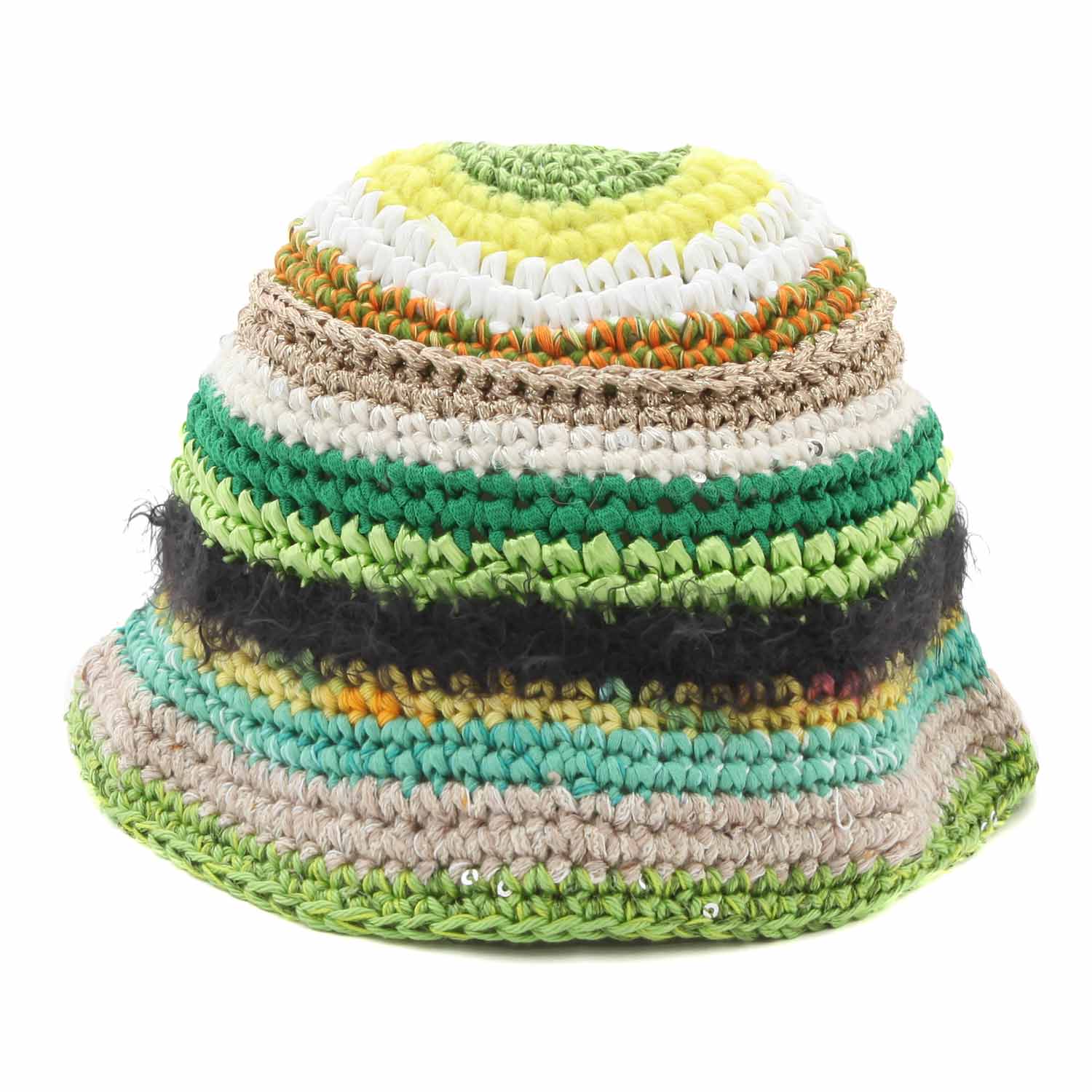 CAPPELLO BUCKET VERDE E MULTICOLOR BAMBINA BABY - annameglio.com abbigliamento moda