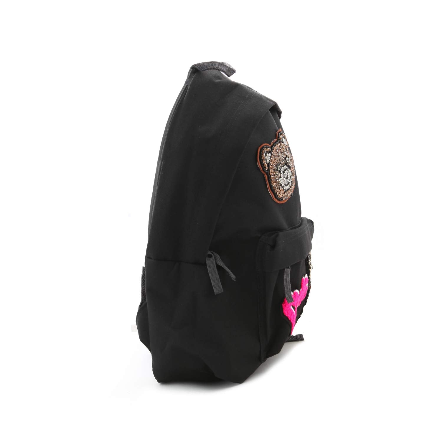 ZAINO NERO CON PATCH BAMBINA E TEENAGER - annameglio.com abbigliamento moda