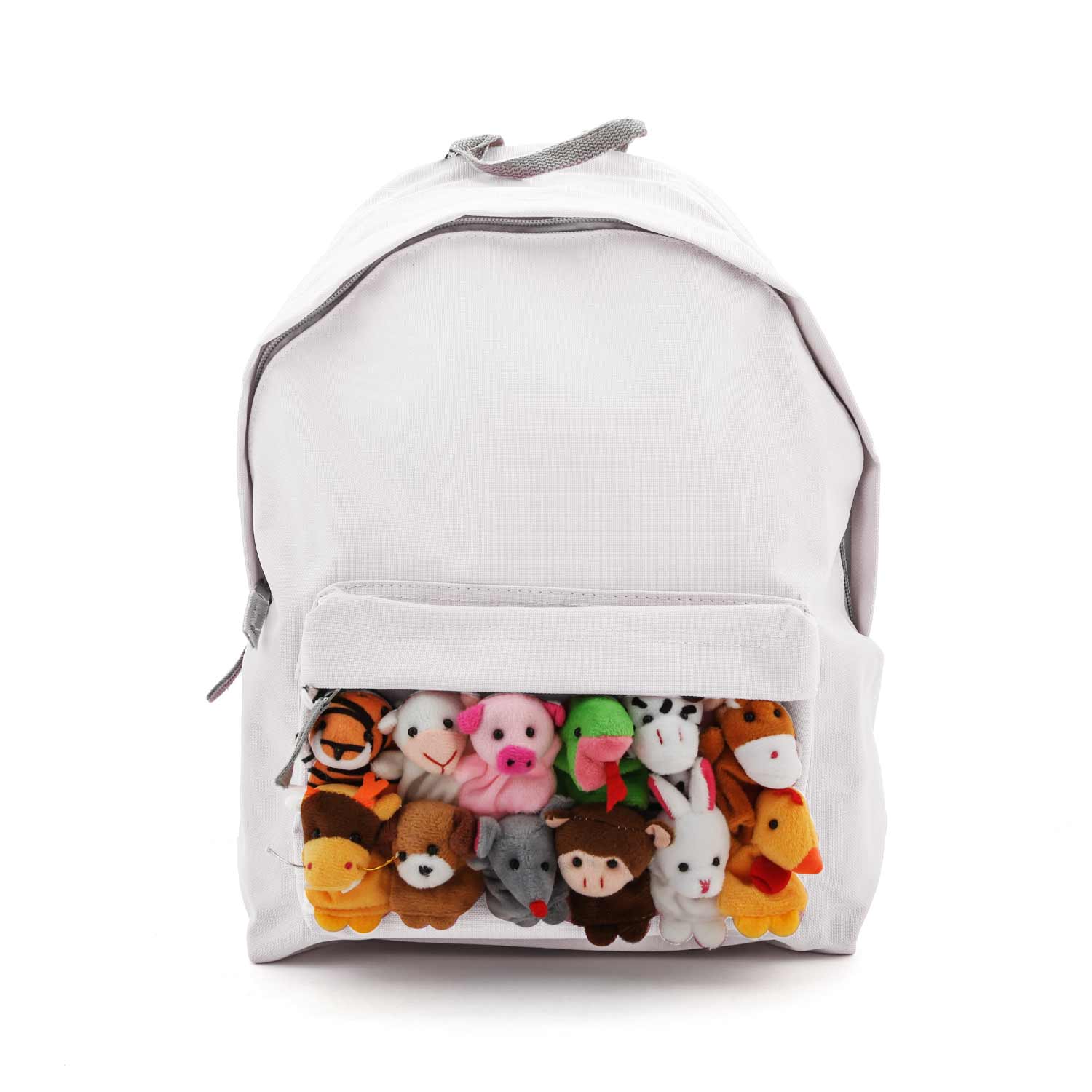 ZAINO BIANCO CON MINI PELUCHES BAMBINA E TEENAGER - annameglio.com abbigliamento moda