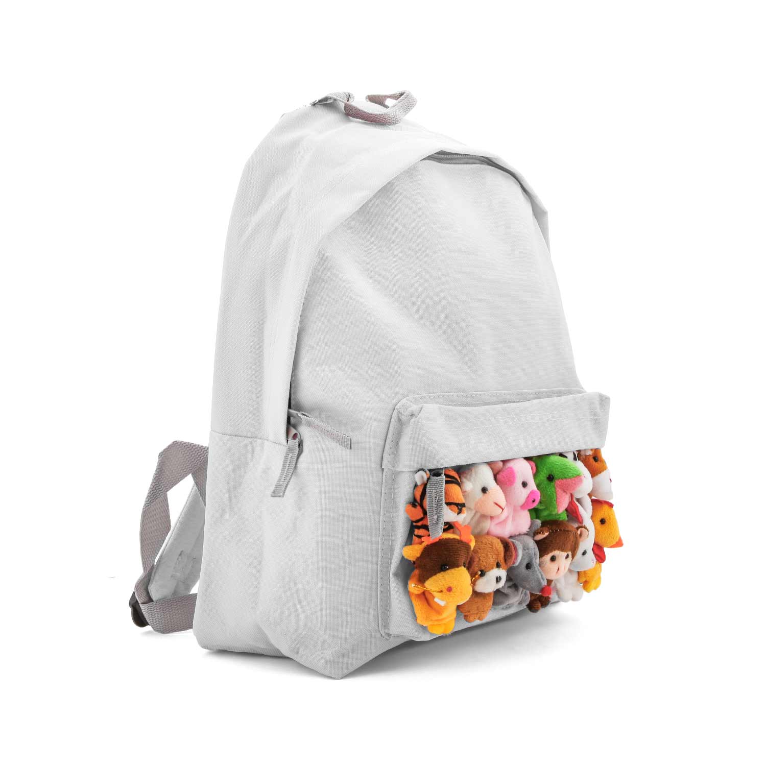 ZAINO BIANCO CON MINI PELUCHES BAMBINA E TEENAGER - annameglio.com abbigliamento moda