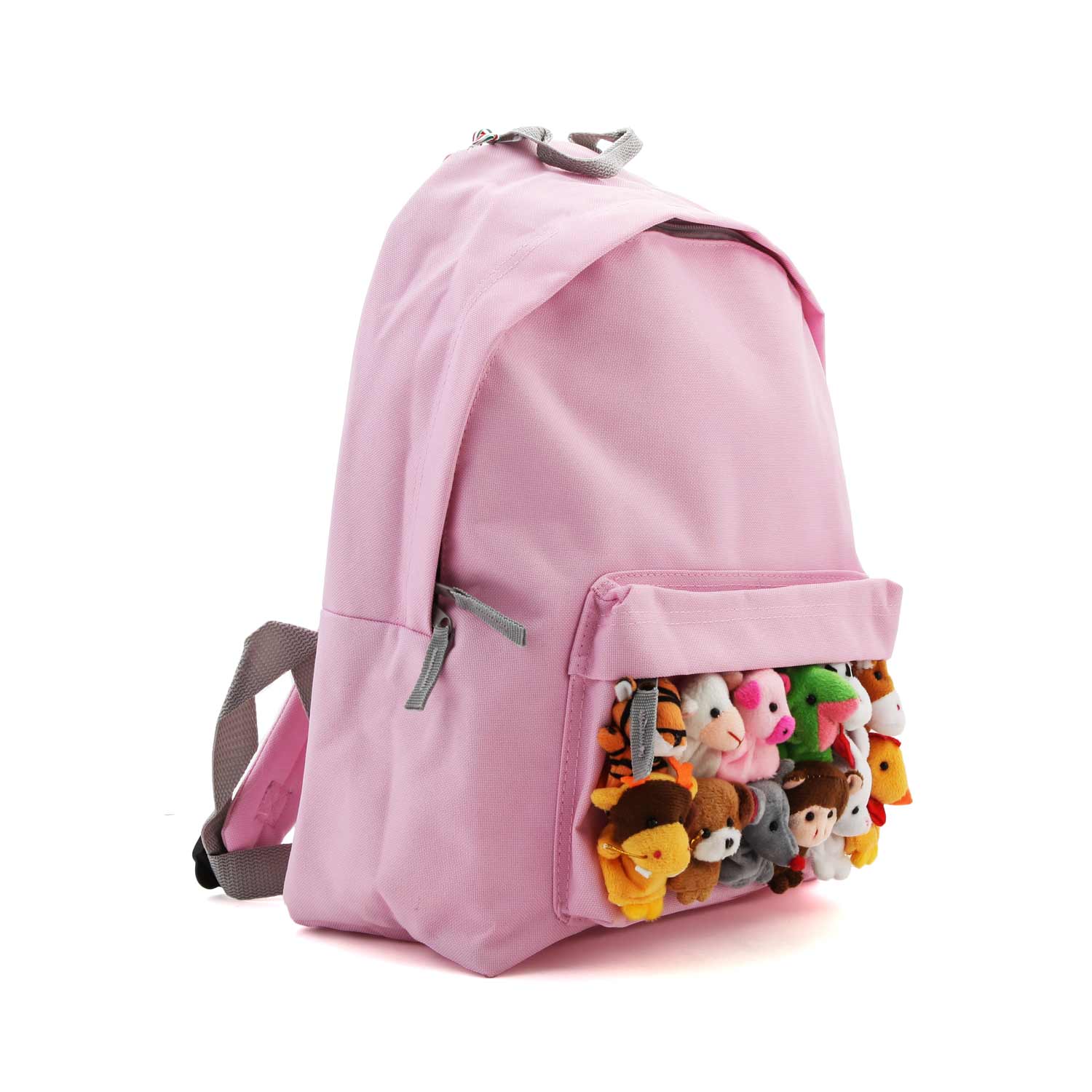 ZAINO ROSA CON MINI PELUCHES BAMBINA E TEENAGER - annameglio.com abbigliamento moda