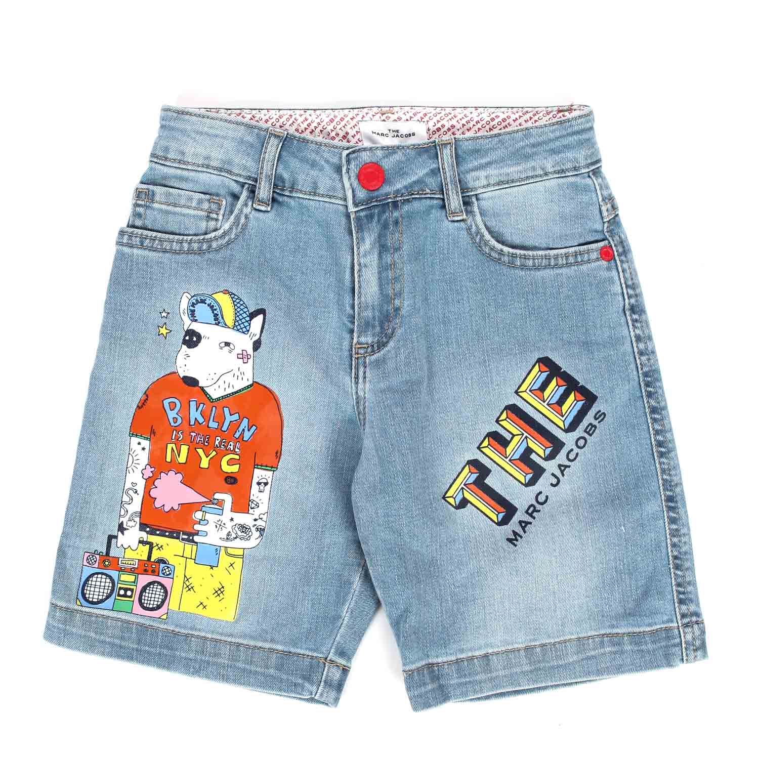 PANTALONCINO DENIM CON STAMPE BAMBINO - annameglio.com abbigliamento moda