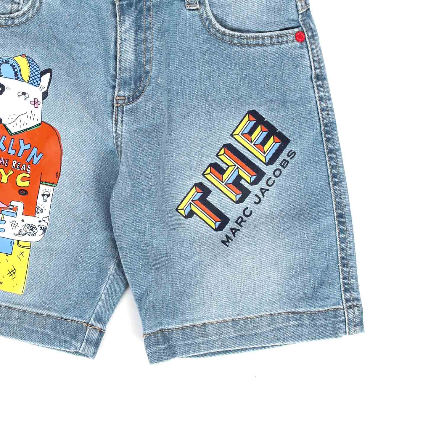 PANTALONCINO DENIM CON STAMPE BAMBINO - annameglio.com abbigliamento moda