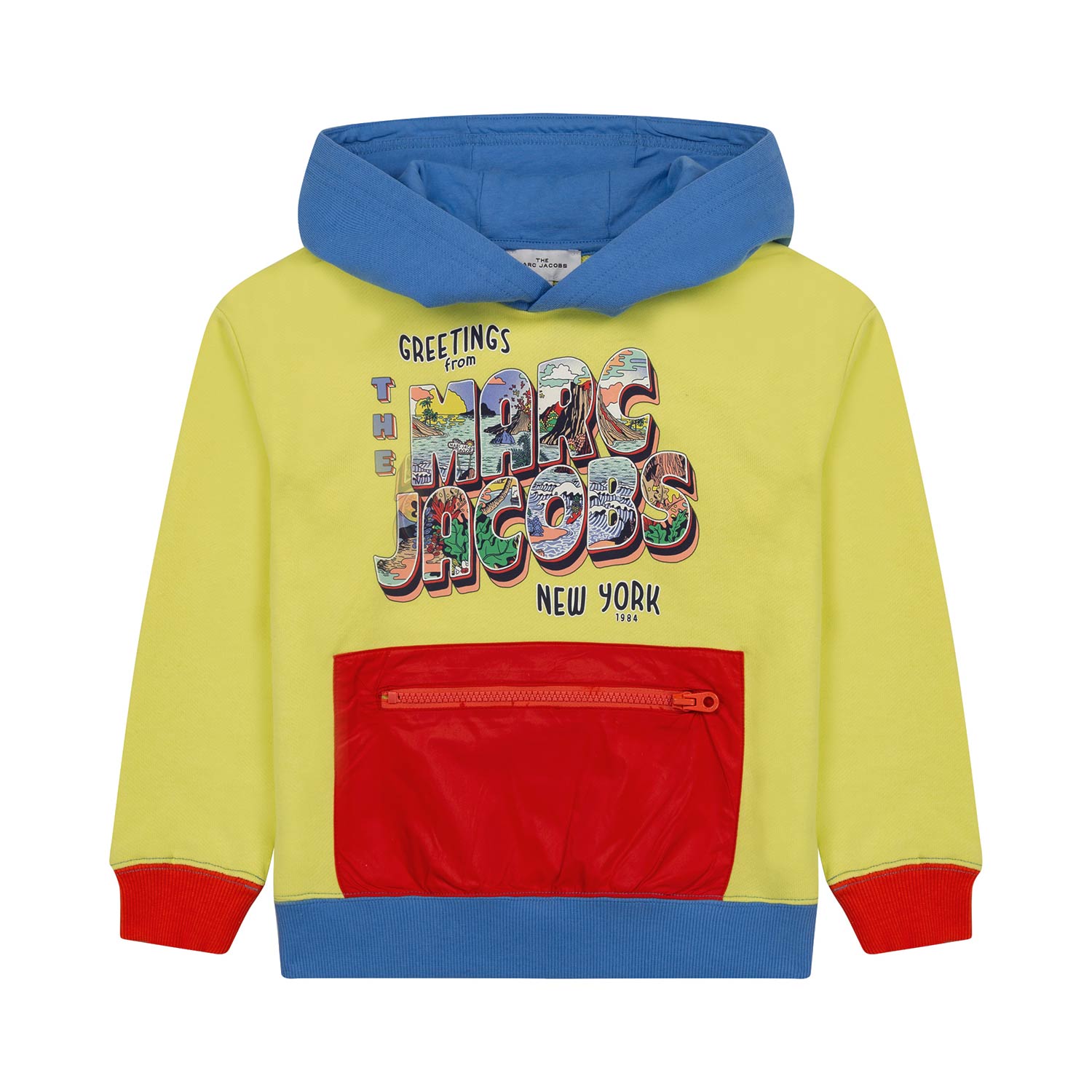 FELPA GIALLA E AZZURRA CON CAPPUCCIO BAMBINO - annameglio.com abbigliamento moda