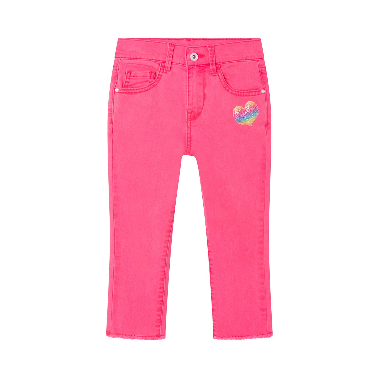 JEANS ROSA FLUO CON LOGO GLITTER BAMBINA - annameglio.com abbigliamento moda