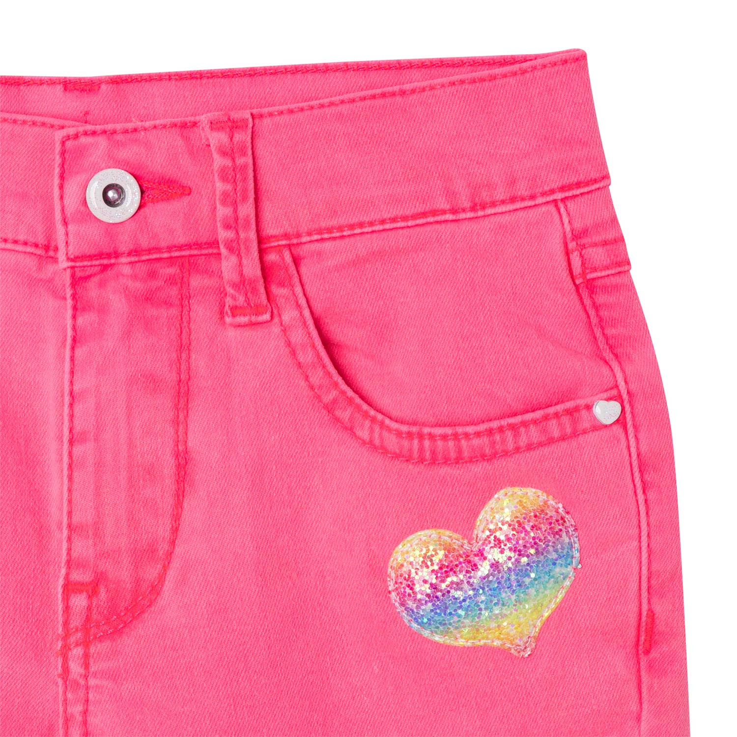 JEANS ROSA FLUO CON LOGO GLITTER BAMBINA - annameglio.com abbigliamento moda