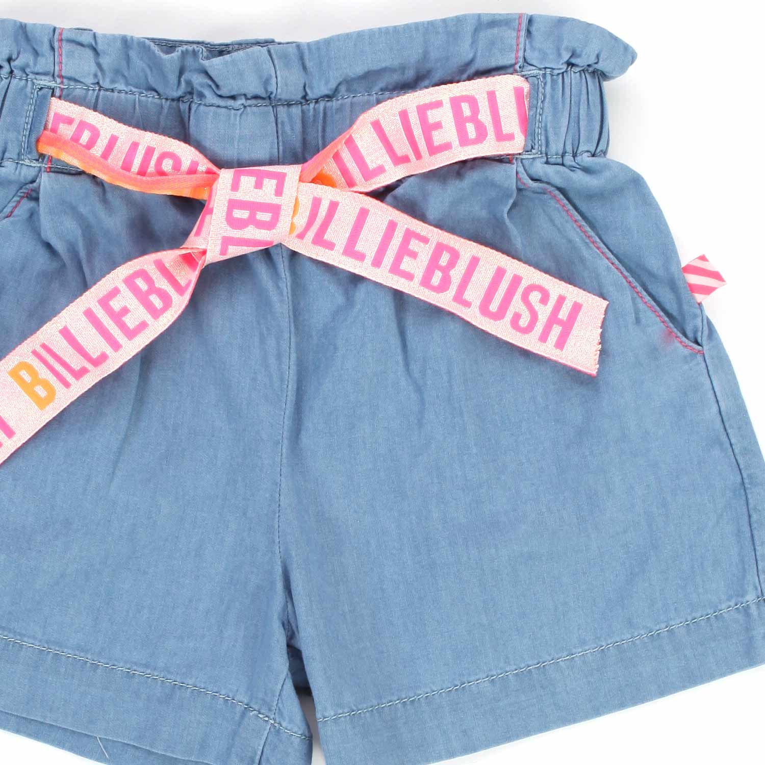 SHORTS CHAMBRAY BLU CHIARO BAMBINA - annameglio.com abbigliamento moda