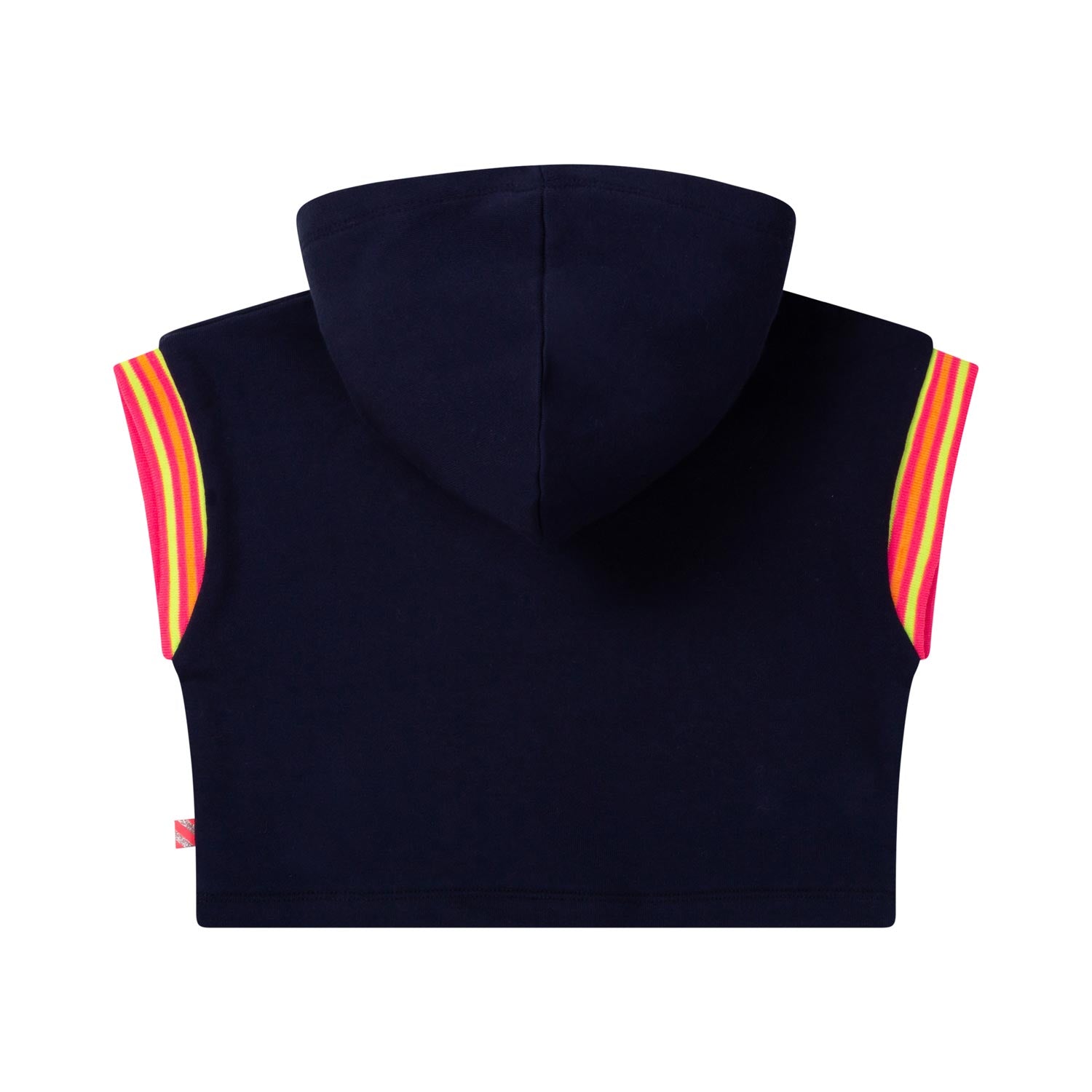 FELPA HOODIE CROPPED BLU SENZA MANICHE BAMBINA - annameglio.com abbigliamento moda