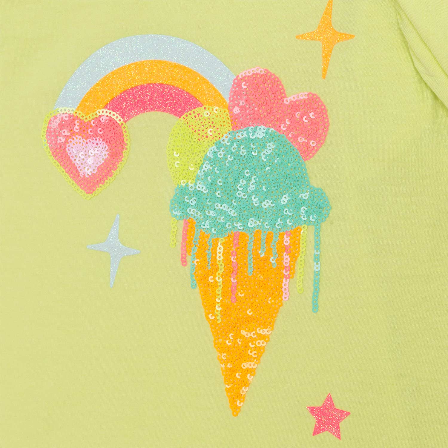 T-SHIRT GIALLO FLUO E GLITTER BAMBINA - annameglio.com abbigliamento moda
