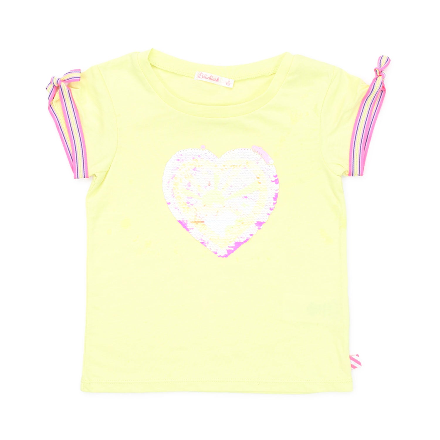 T-SHIRT GIALLO FLUO CON PAILLETTES BAMBINA - annameglio.com abbigliamento moda