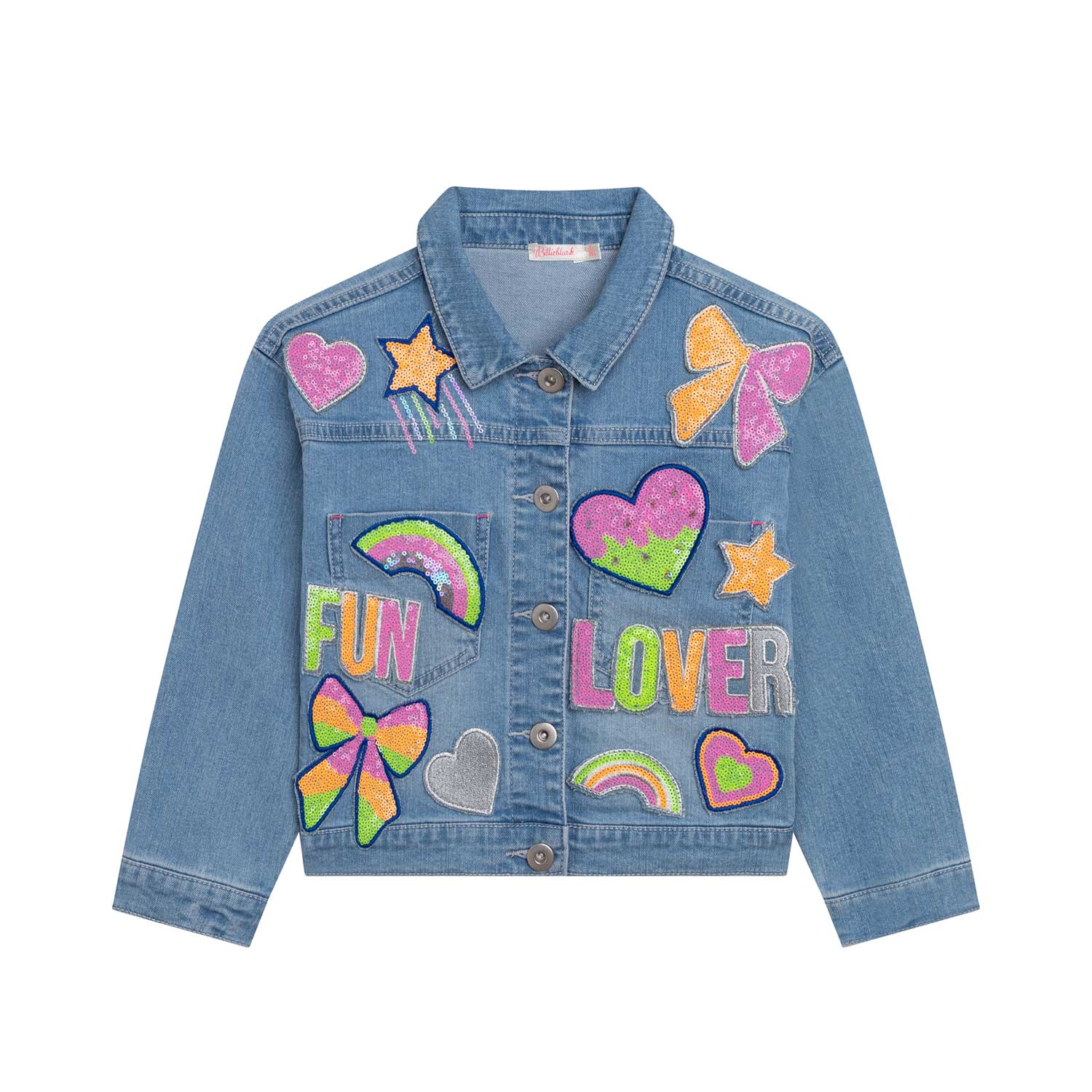 GIACCA DI JEANS CON PATCH COLORATE BAMBINA - annameglio.com abbigliamento moda