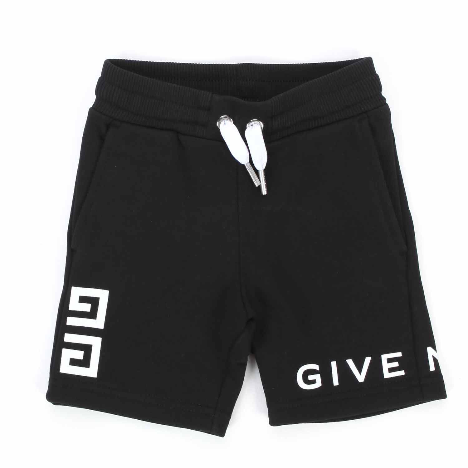 BERMUDA JOGGING NERO E BIANCO BABY UNISEX - annameglio.com abbigliamento moda