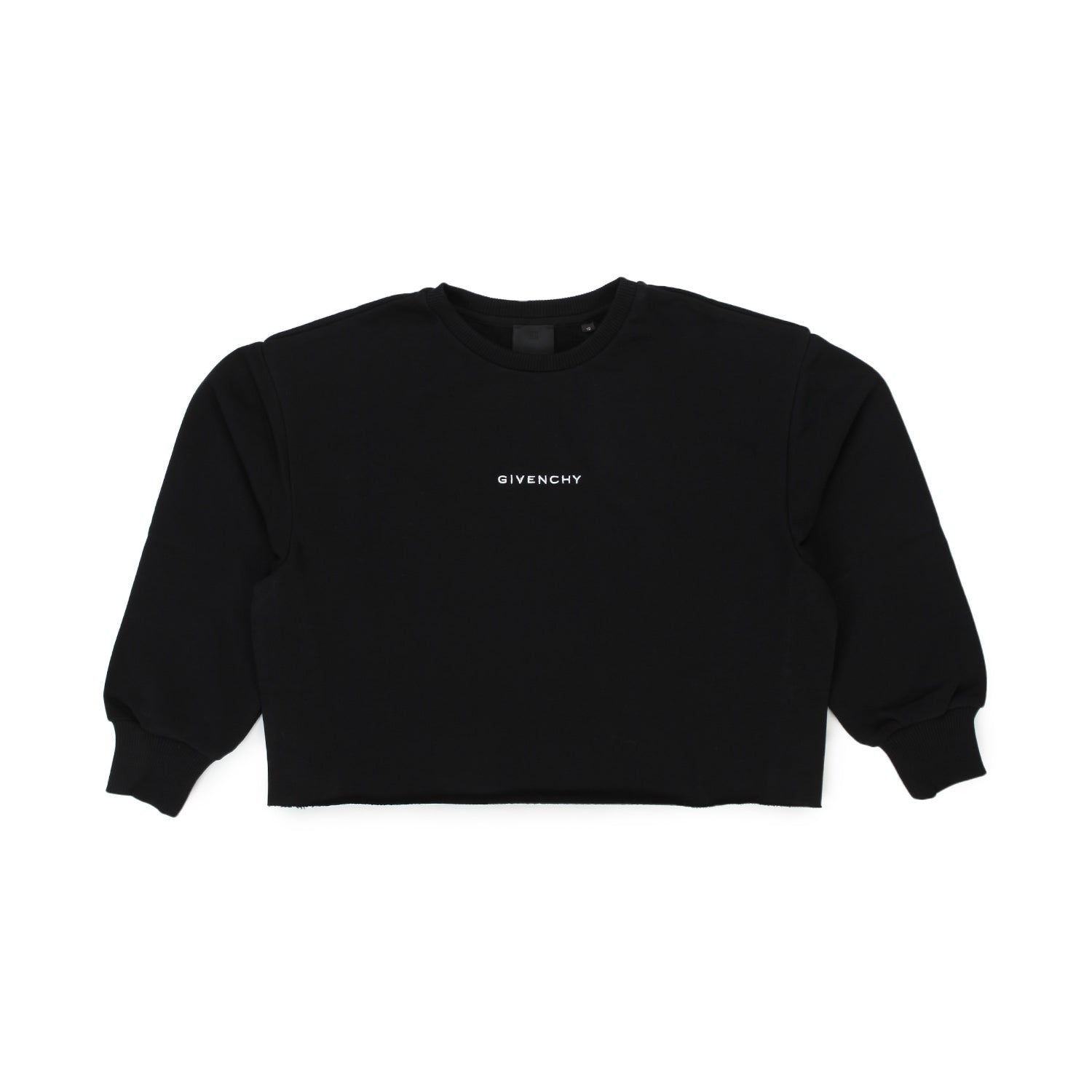 FELPA CROPPED NERA CON SPACCHI BAMBINA E TEEN - annameglio.com abbigliamento moda