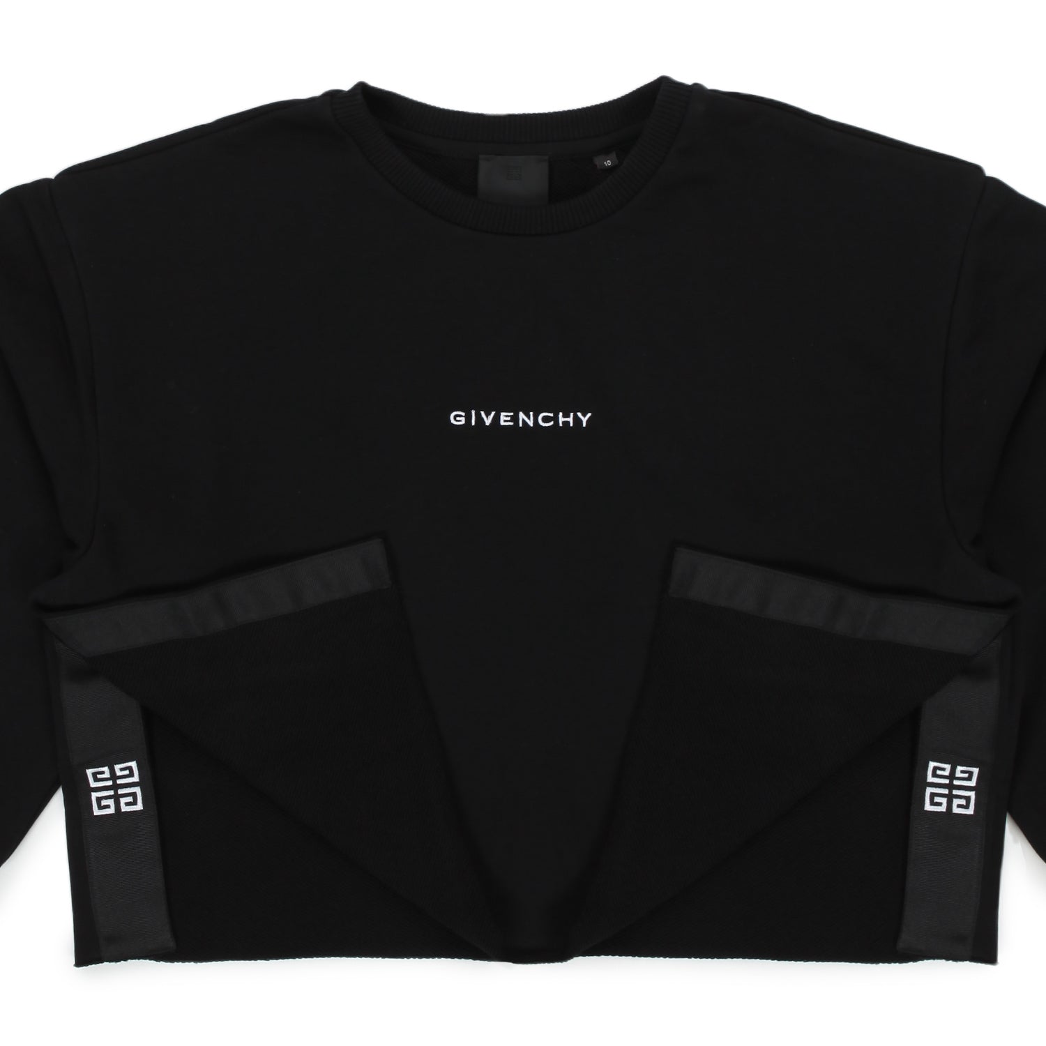 FELPA CROPPED NERA CON SPACCHI BAMBINA E TEEN - annameglio.com abbigliamento moda