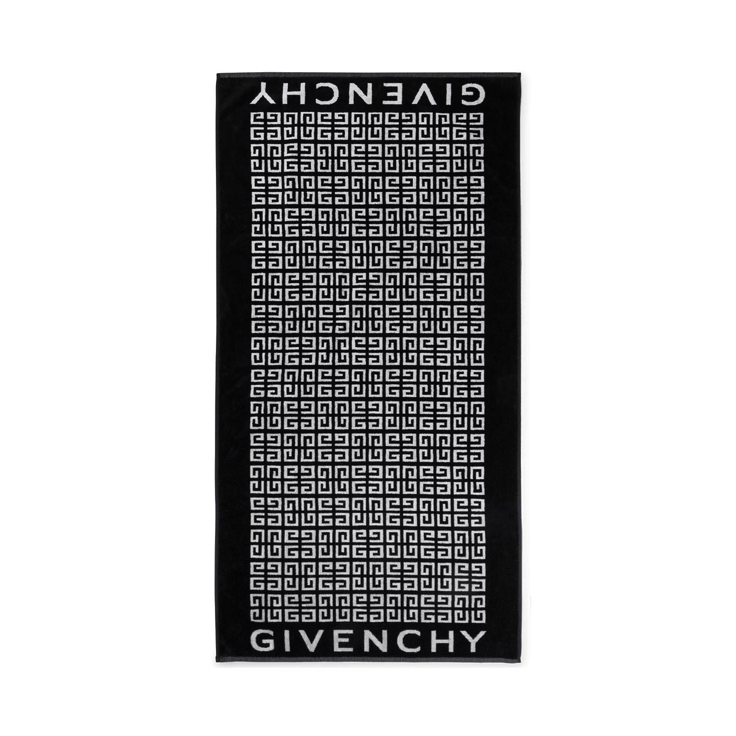 TELO DA MARE NERO CON LOGHI BIANCHI - annameglio.com abbigliamento moda