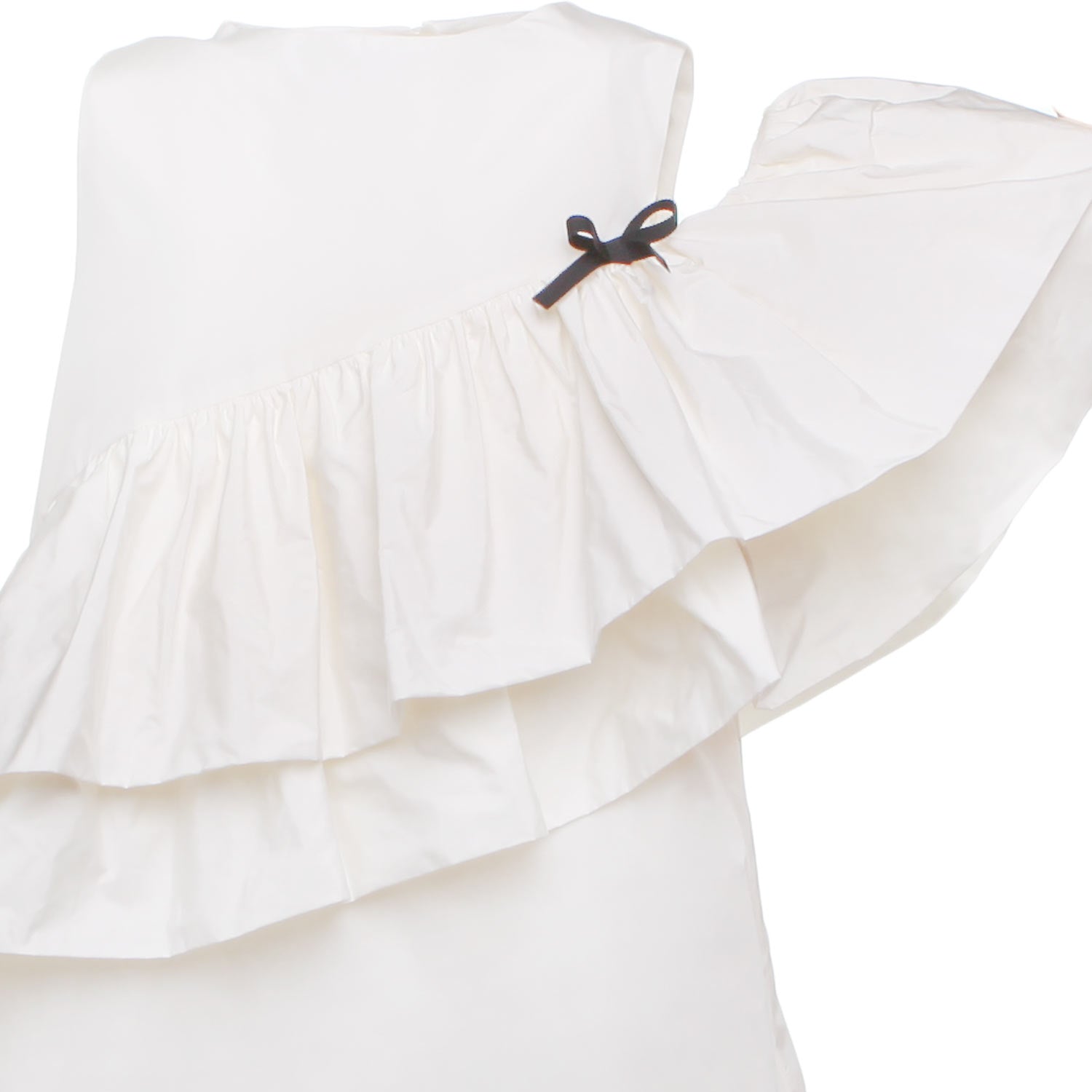 ABITO SMANICATO BIANCO CON BALZE BAMBINA E TEEN - annameglio.com abbigliamento moda