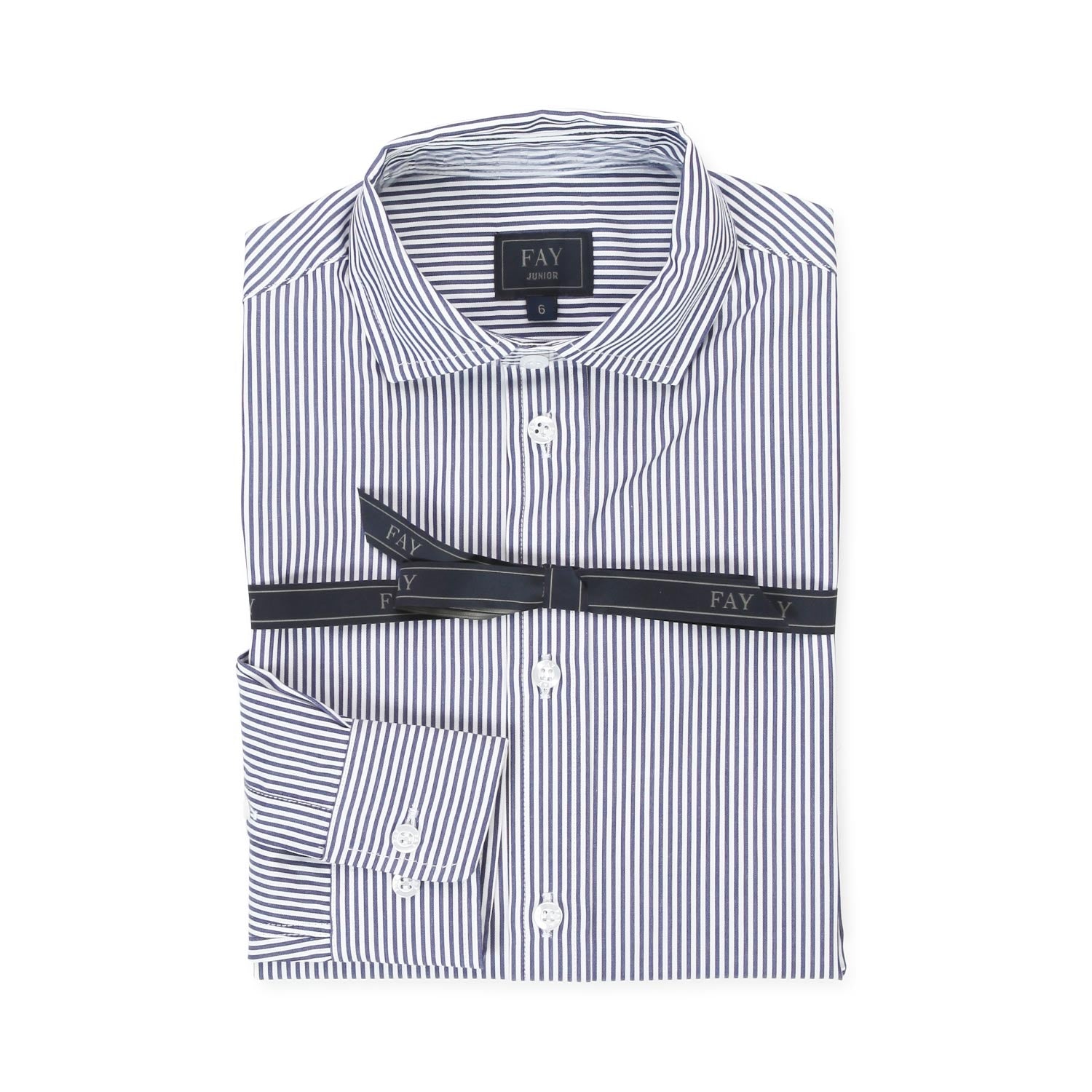 CAMICIA BIANCA E BLU A RIGHE BAMBINO E TEEN - annameglio.com abbigliamento moda