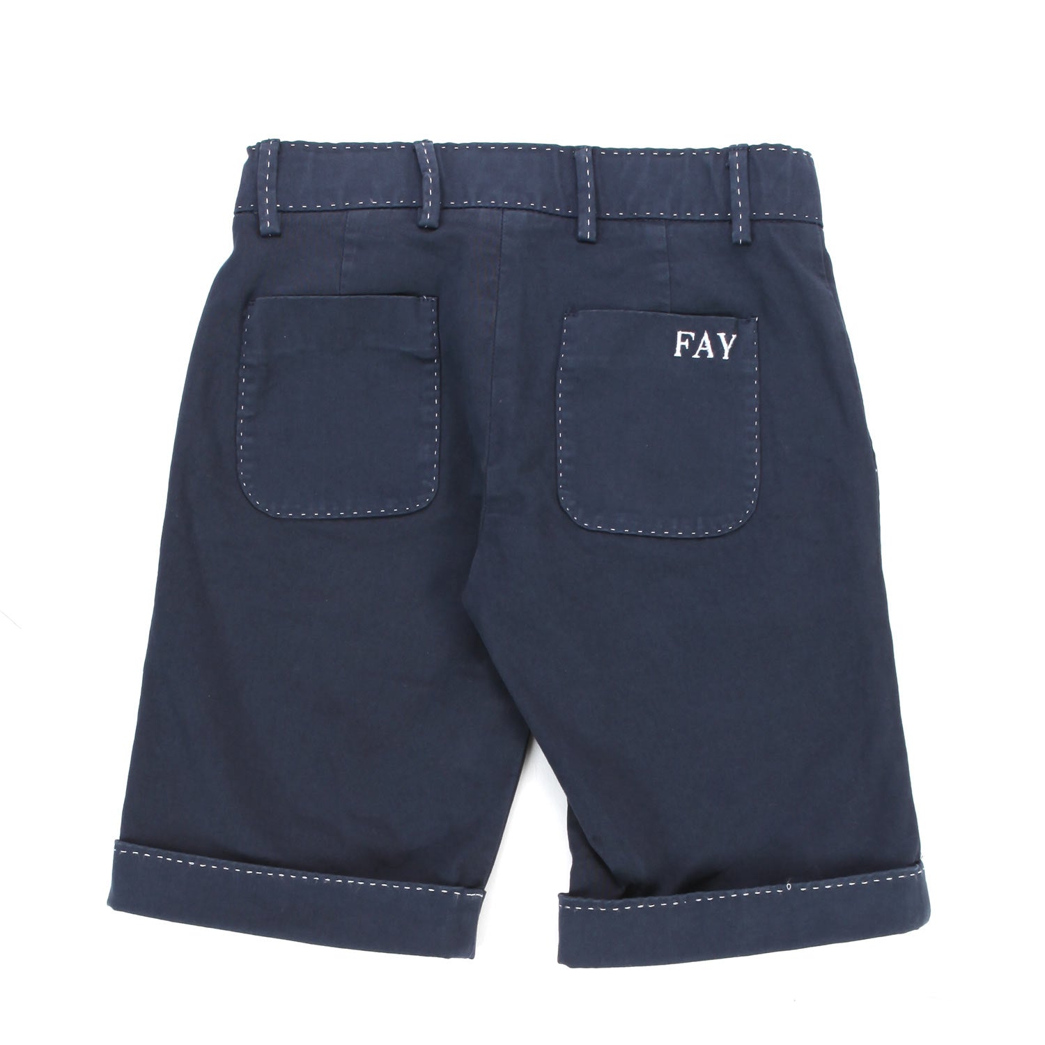 BERMUDA BLU CON IMPUNTURE BIANCHE BAMBINO - annameglio.com abbigliamento moda