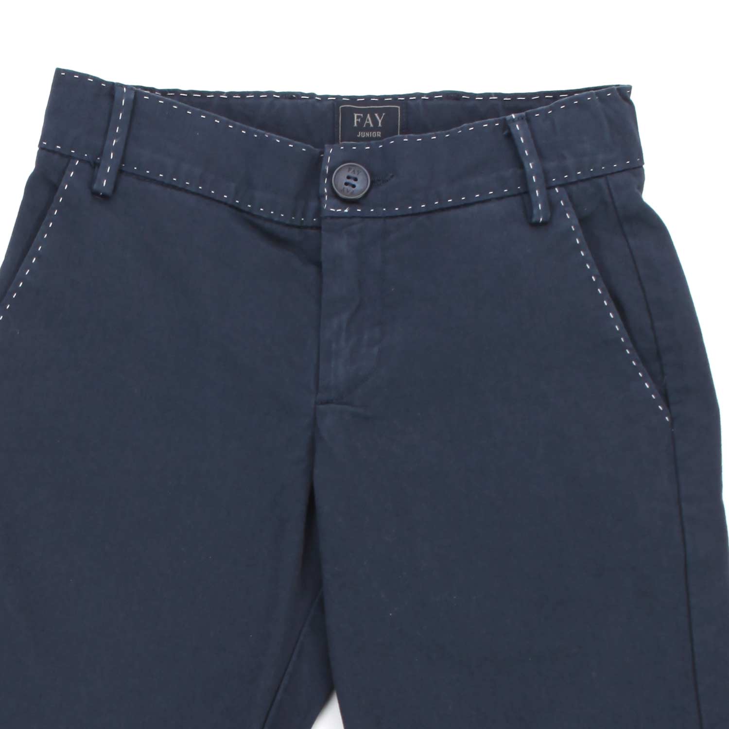 BERMUDA BLU CON IMPUNTURE BIANCHE BAMBINO - annameglio.com abbigliamento moda