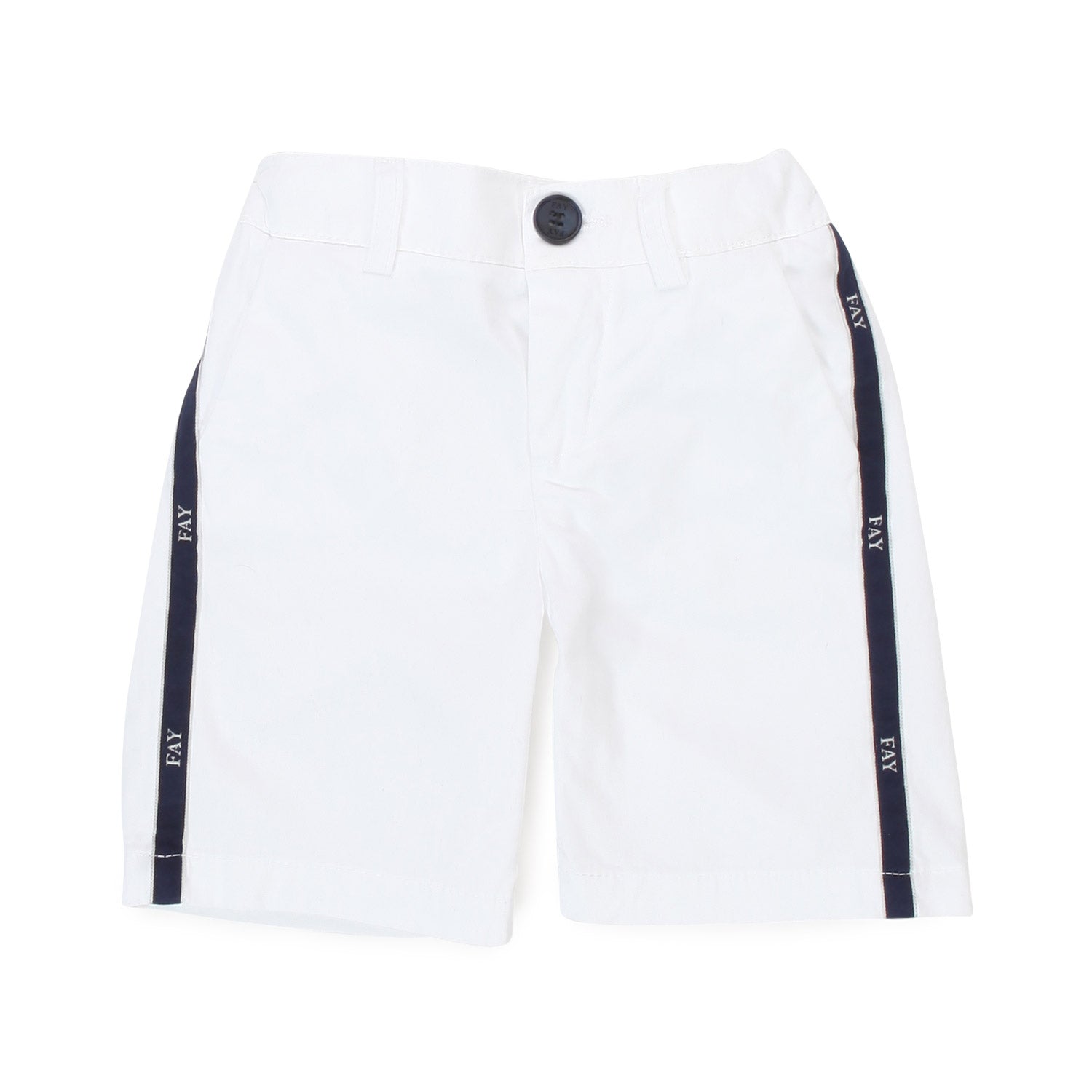 BERMUDA BIANCO CON STISCE BLU BAMBINO E BEBÈ - annameglio.com abbigliamento moda