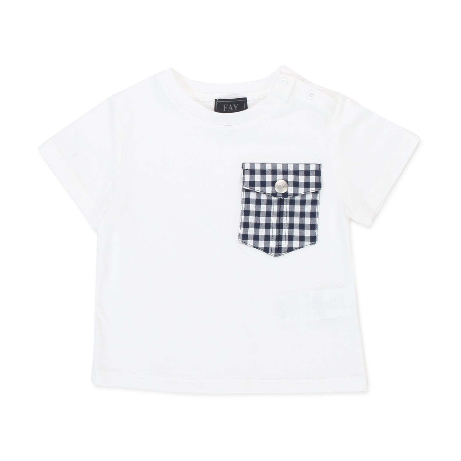 T-SHIRT BIANCA CON TASCHINO BAMBINO E BEBÈ - annameglio.com abbigliamento moda