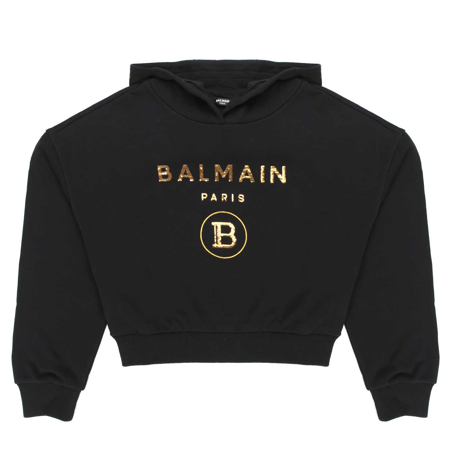 FELPA NERA CON LOGO ORO GIRL - annameglio.com abbigliamento moda