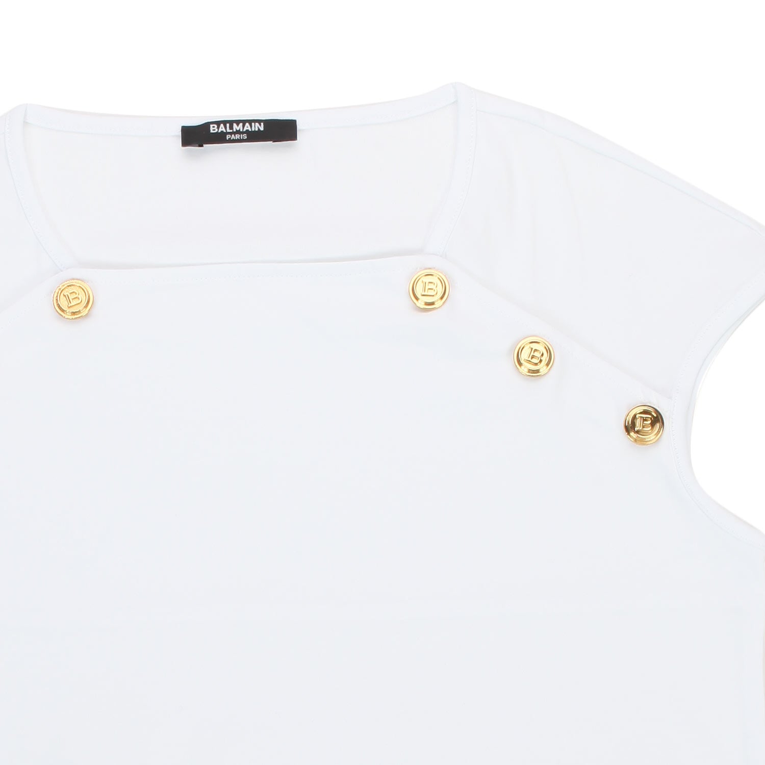 T-SHIRT BIANCA CON BOTTONI ORO BAMBINA TEEN - annameglio.com abbigliamento moda