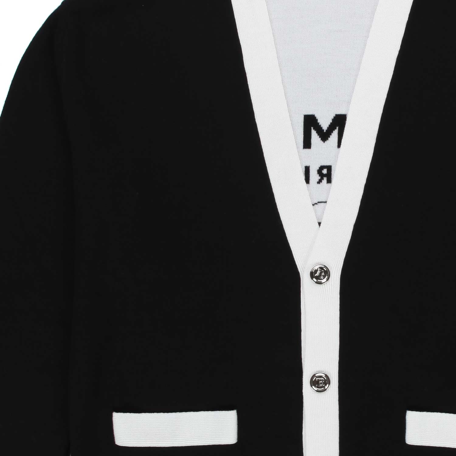 CARDIGAN BIANCO E NERO LOGO GIRL - annameglio.com abbigliamento moda