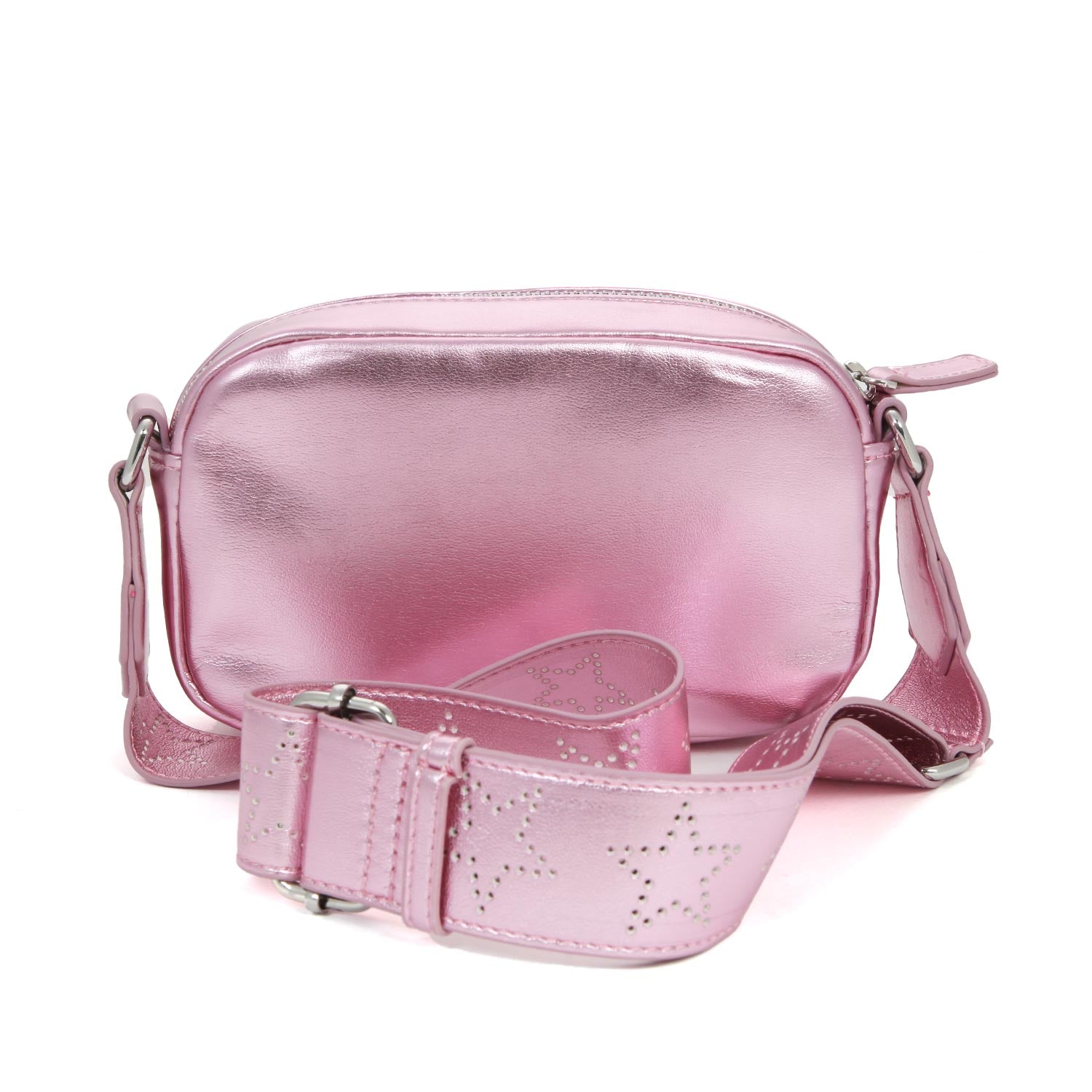 BORSA A SPALLA METALLIZZATA ROSA E MULTICOLOR - annameglio.com abbigliamento moda