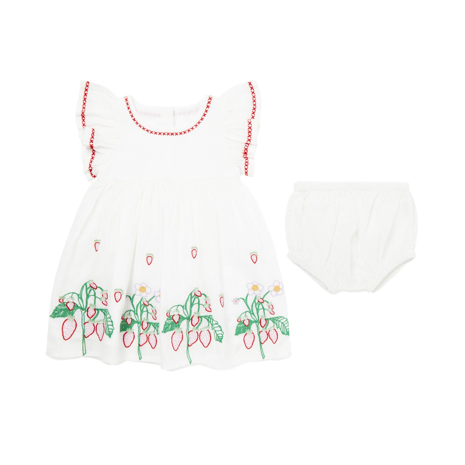 VESTITINO BIANCO CON CULOTTE BAMBINA BEBÈ - annameglio.com abbigliamento moda