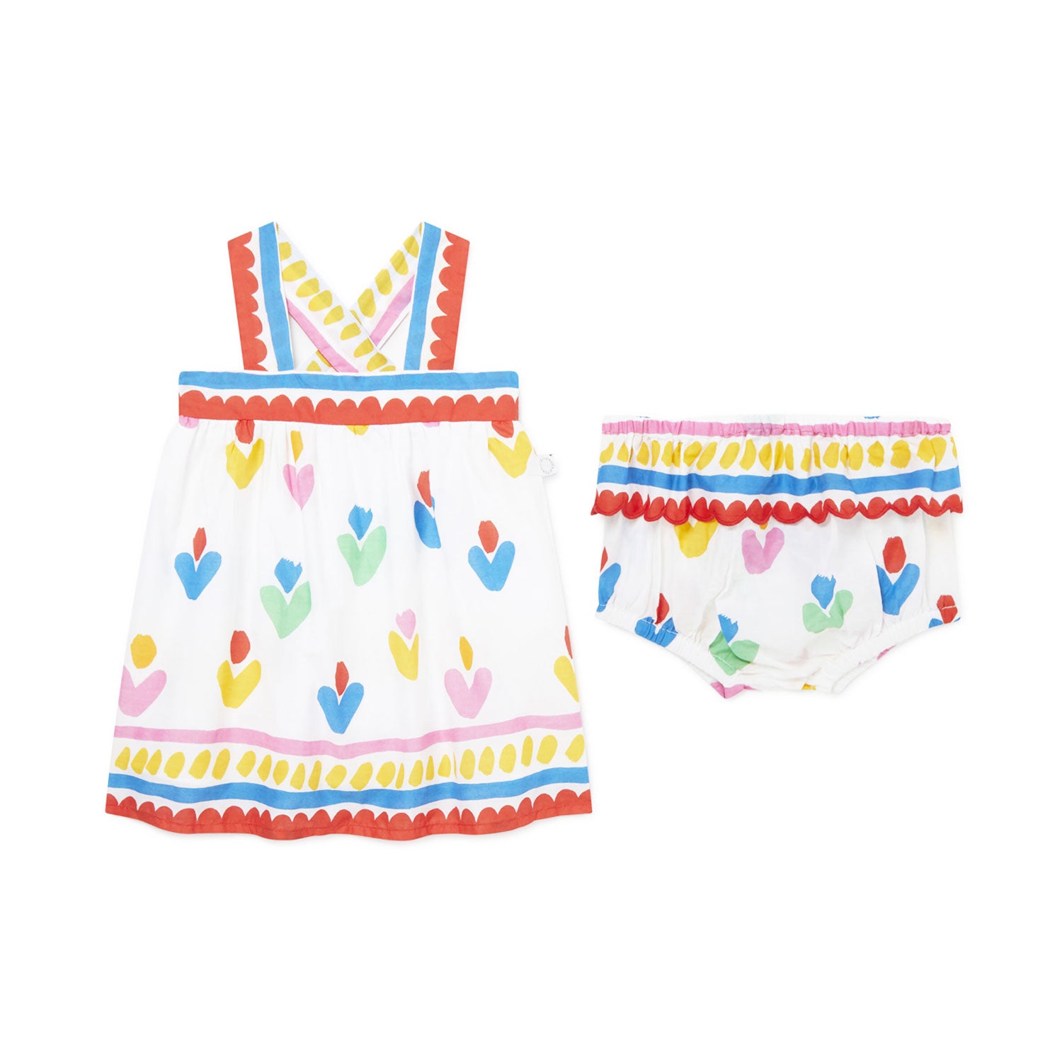 VESTITINO BIANCO E MULTICOLOR BAMBINA BEBÈ - annameglio.com abbigliamento moda