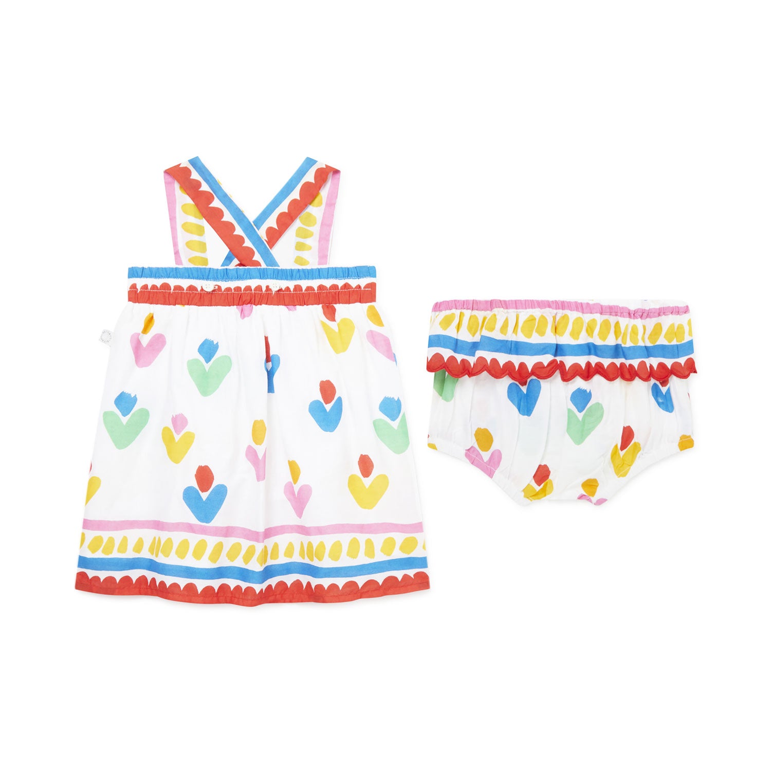 VESTITINO BIANCO E MULTICOLOR BAMBINA BEBÈ - annameglio.com abbigliamento moda