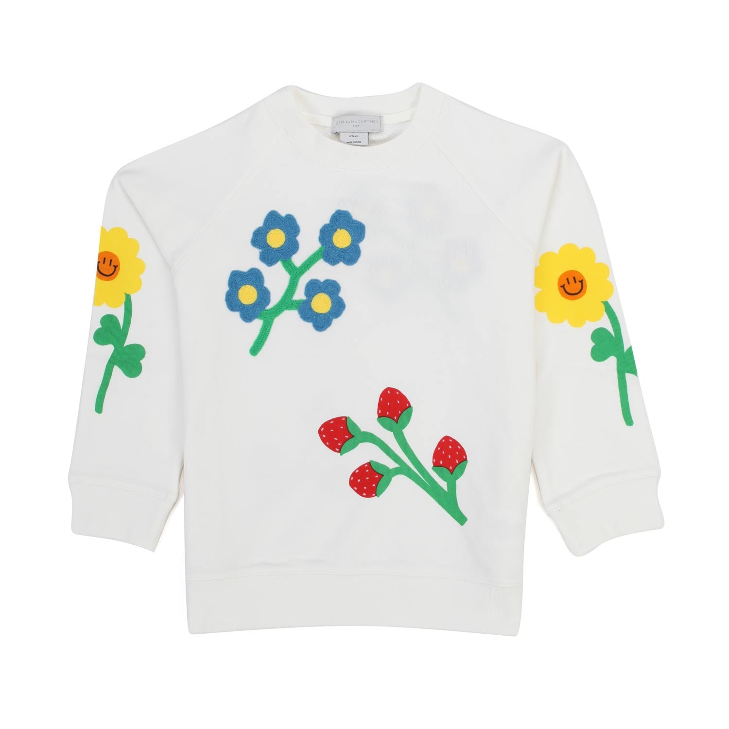 FELPA BIANCA CON FIORI GIRL - annameglio.com abbigliamento moda