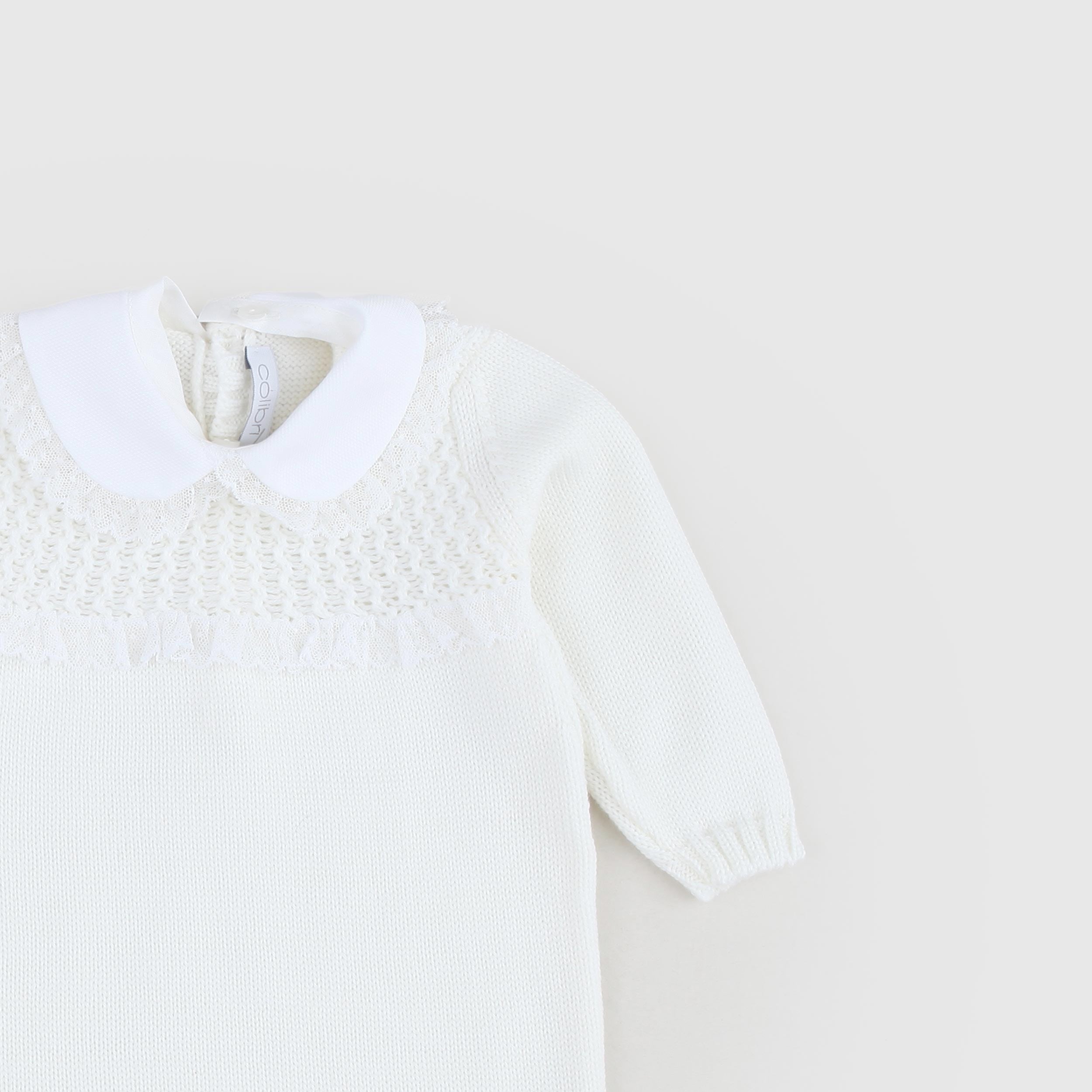 Tutina Bianca Con Collo Tondo Firmata COLIBRI