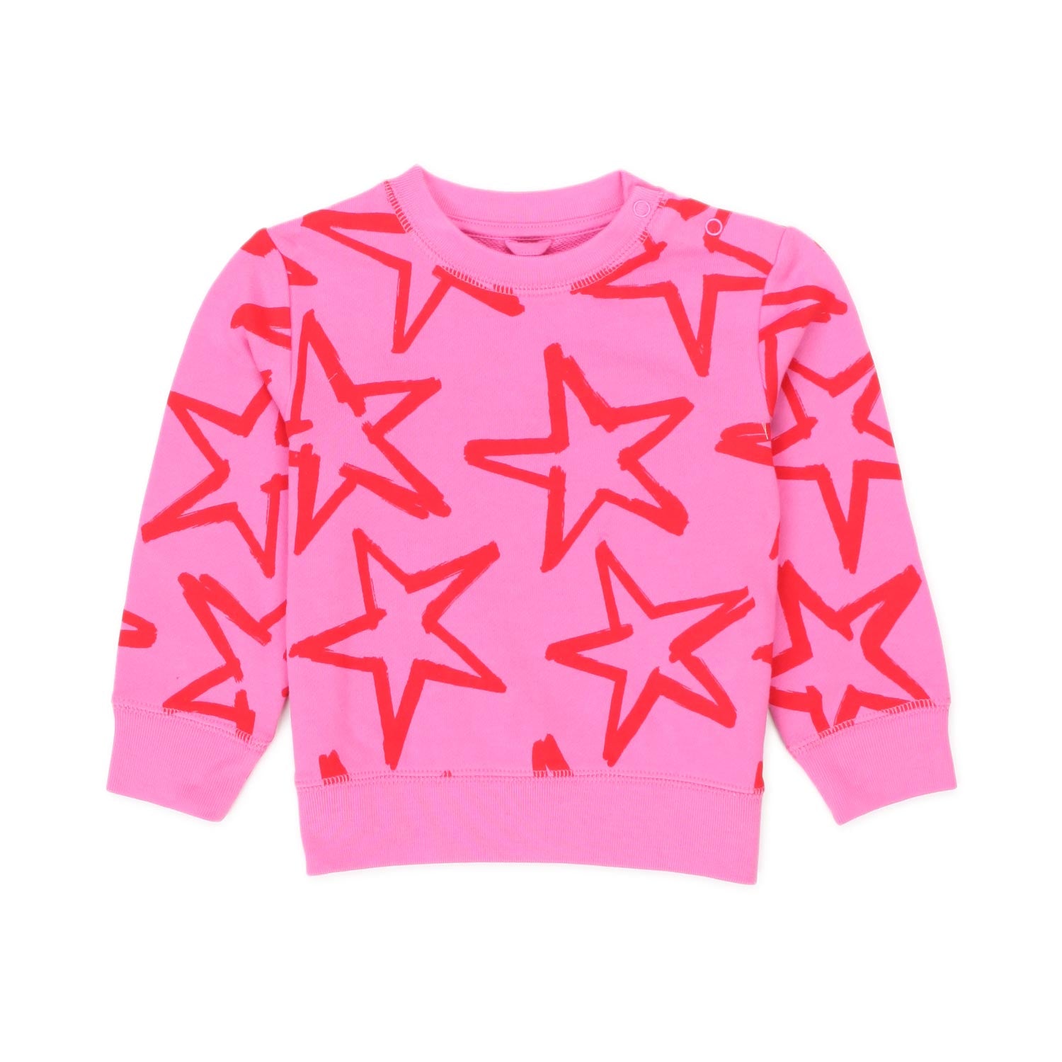 FELPA ROSA CON STELLE ROSSE BAMBINA E BEBÈ - annameglio.com abbigliamento moda