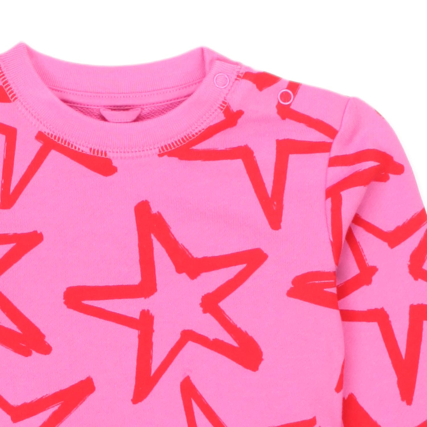 FELPA ROSA CON STELLE ROSSE BAMBINA E BEBÈ - annameglio.com abbigliamento moda