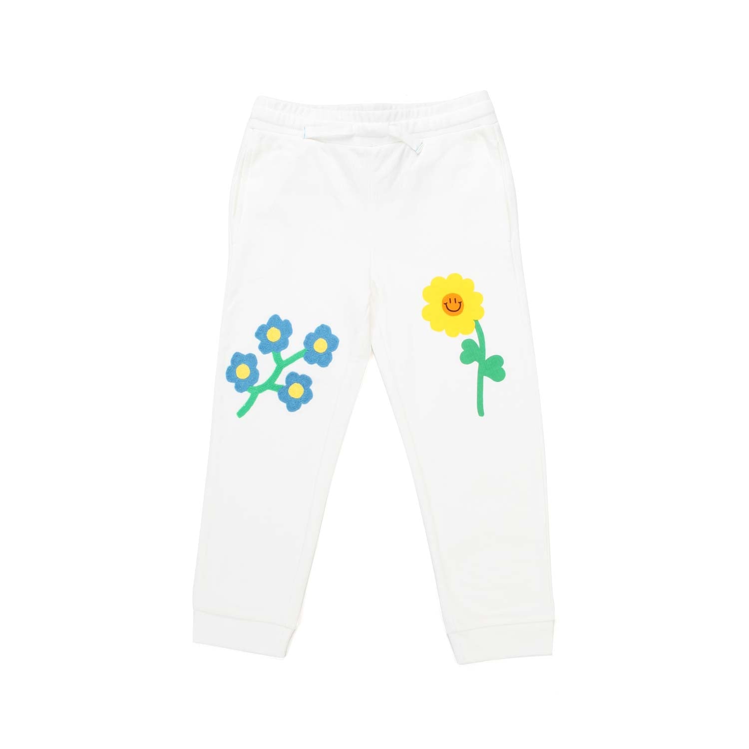 PANTALONE TUTA BIANCO CON FIORI BAMBINA - annameglio.com abbigliamento moda