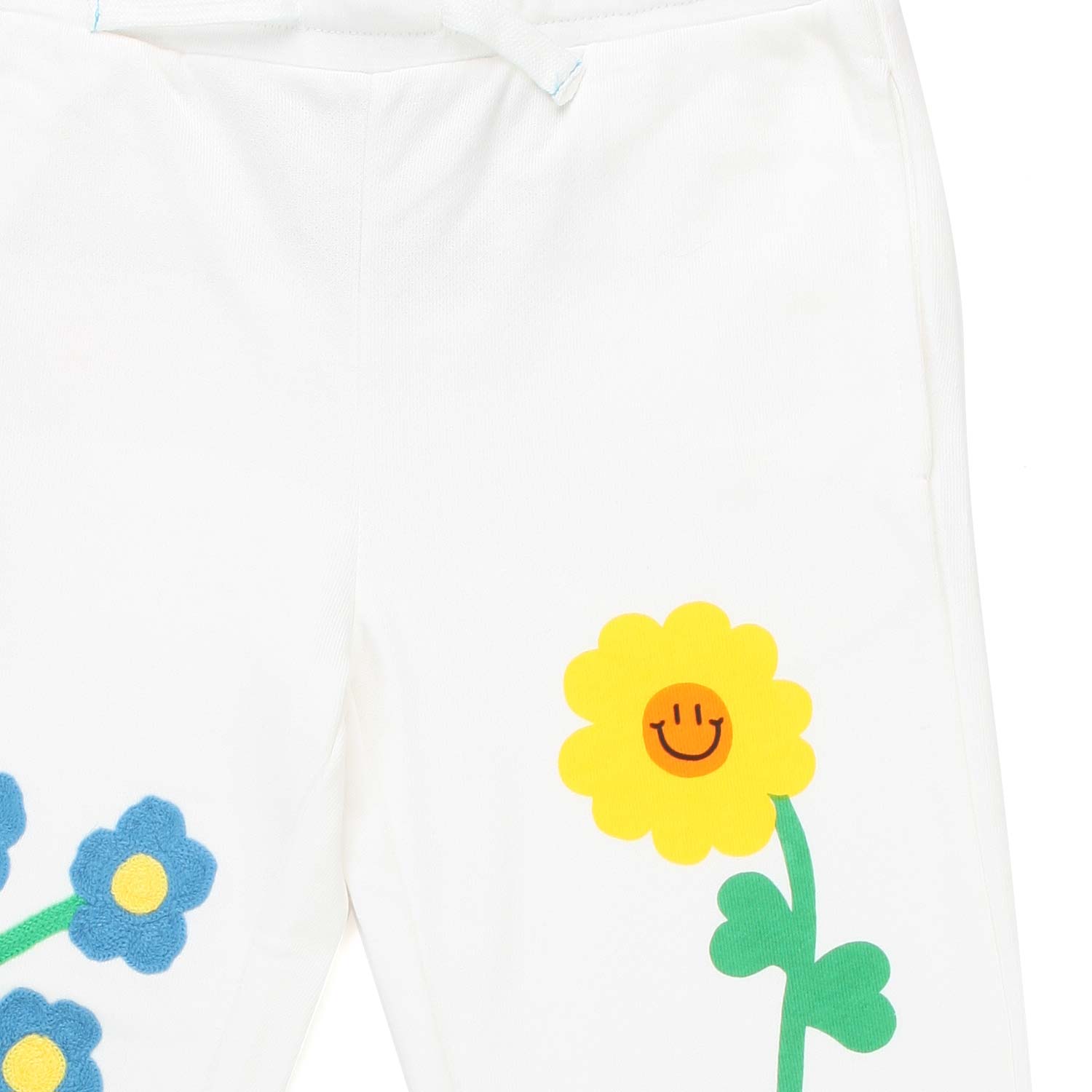 PANTALONE TUTA BIANCO CON FIORI BAMBINA - annameglio.com abbigliamento moda