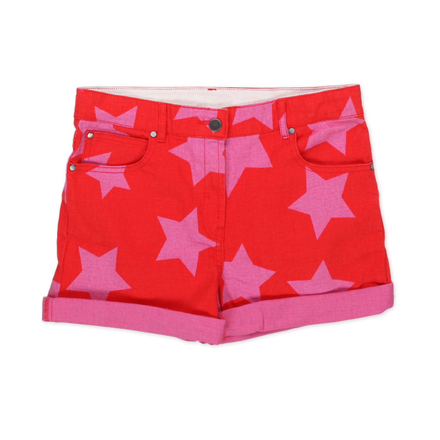 SHORTS ROSSI CON STELLE ROSA BAMBINA E TEEN - annameglio.com abbigliamento moda