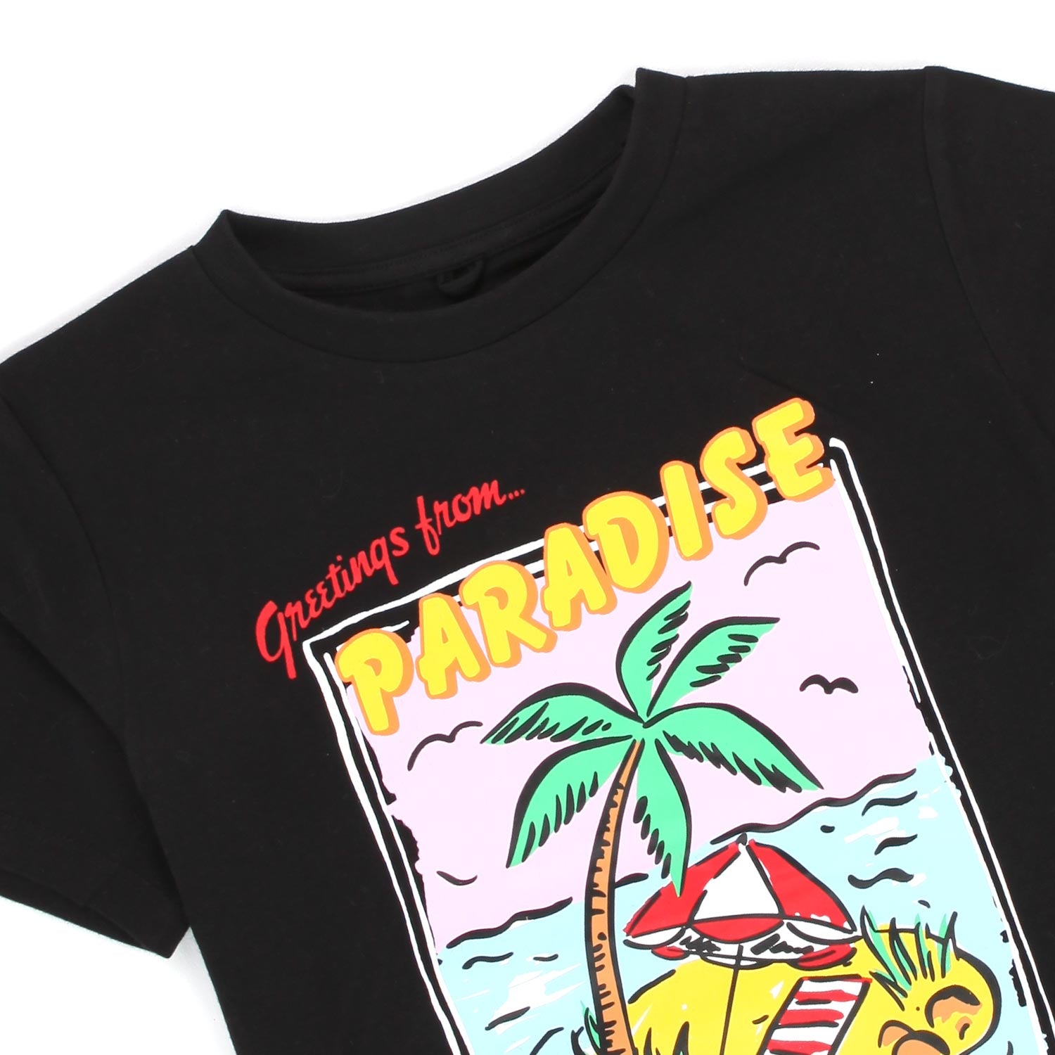 T-SHIRT UNISEX NERA CON STAMPA PARADISE - annameglio.com abbigliamento moda