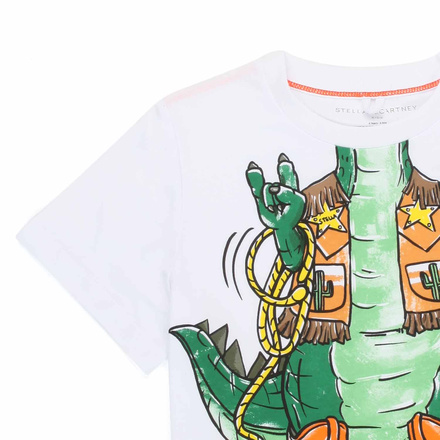 T-SHIRT BIANCA CON COCCODRILLO BAMBINO - annameglio.com abbigliamento moda