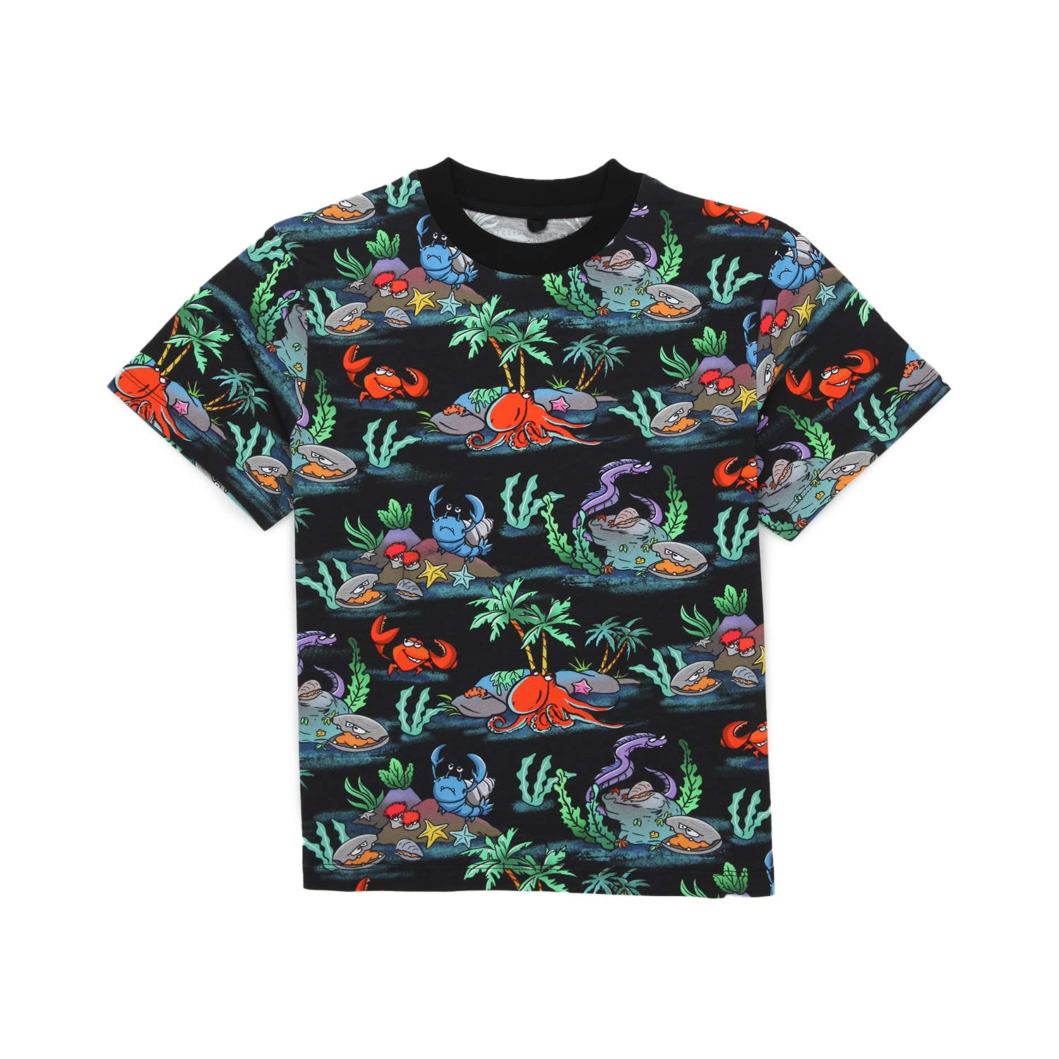 T-SHIRT UNISEX NERA CON STAMPE BAMBINO - annameglio.com abbigliamento moda