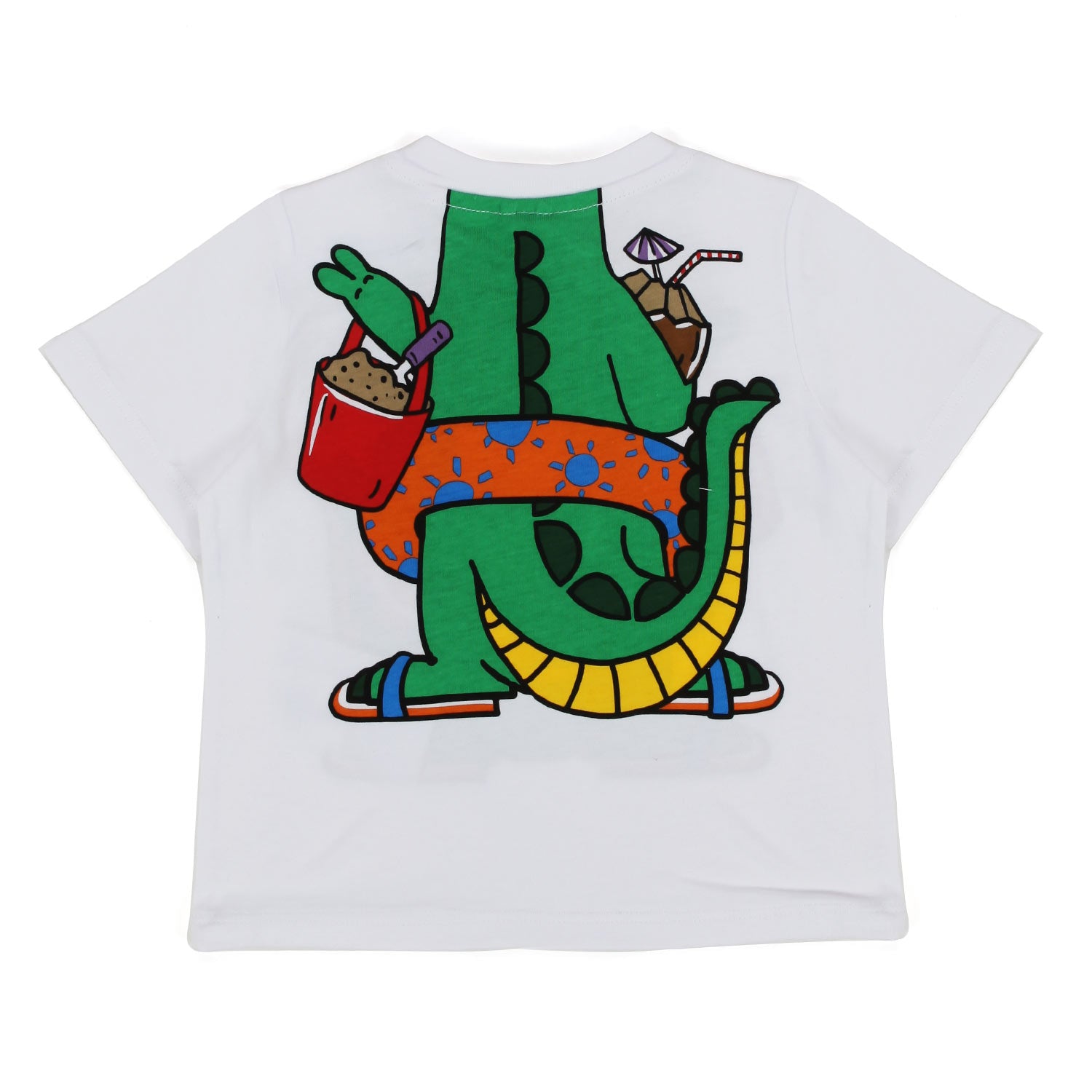 T-SHIRT BIANCA CON COCCODRILLO BABY UNISEX - annameglio.com abbigliamento moda
