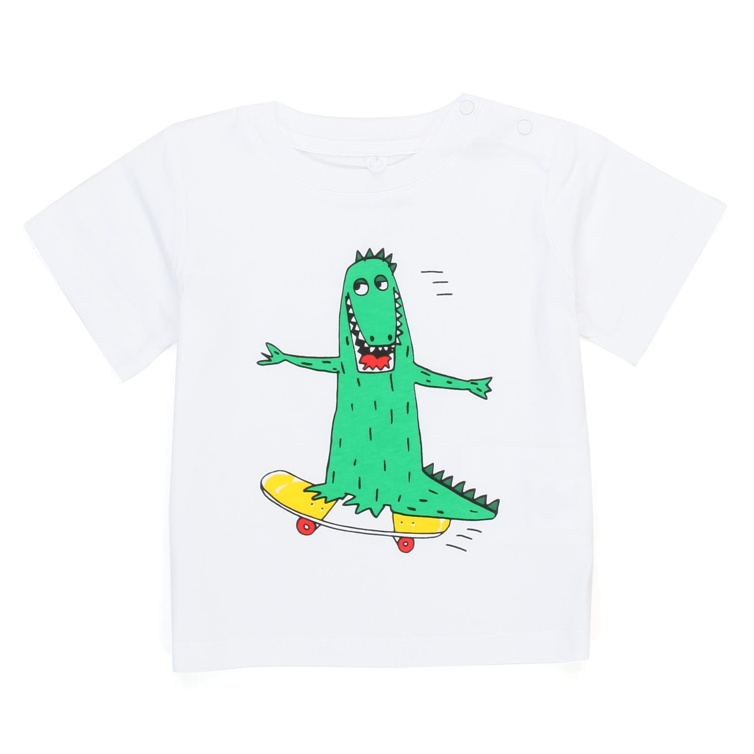 T-SHIRT BIANCA CON COCCODRILLO BAMBINO E BEBÈ - annameglio.com abbigliamento moda