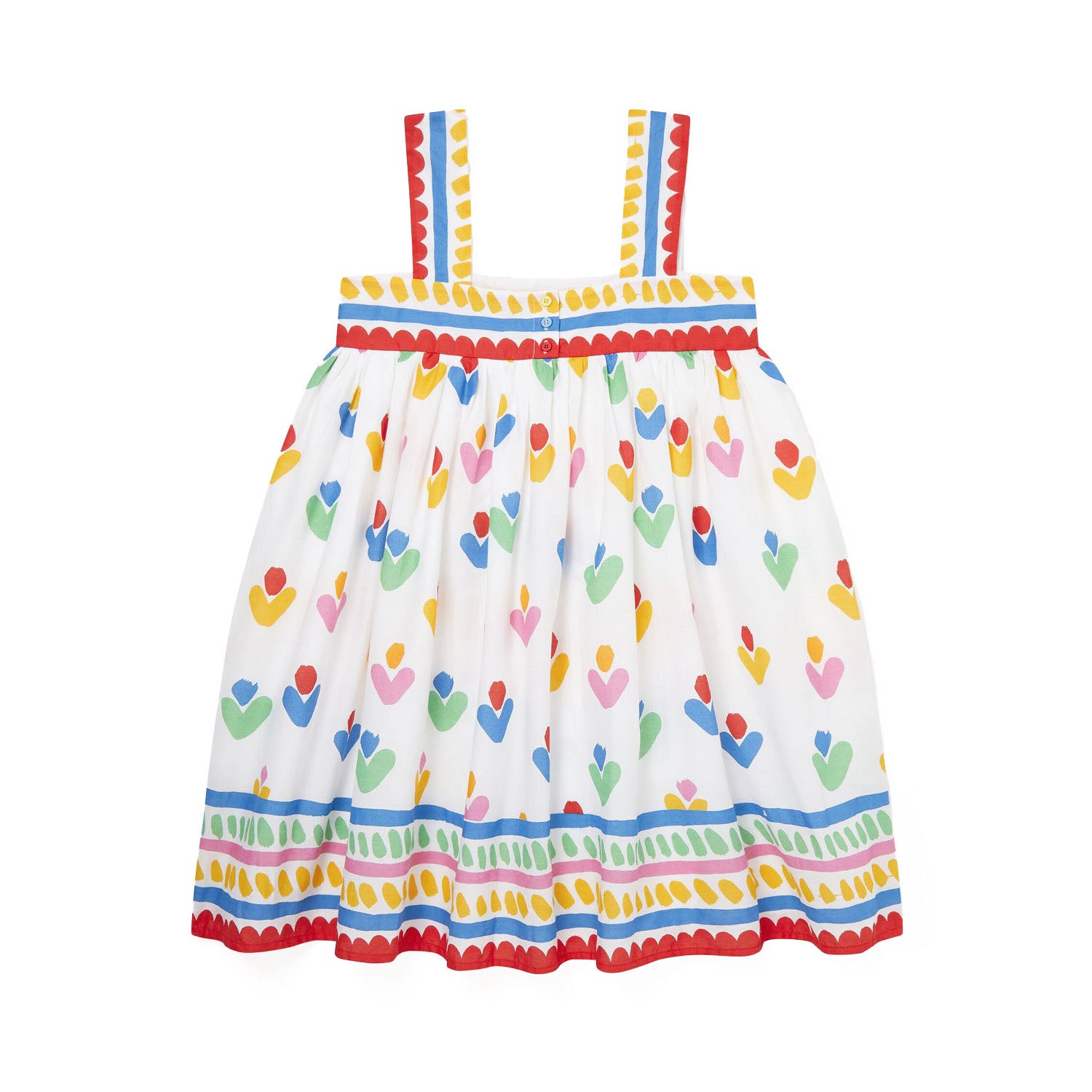 ABITO IN VOILE BIANCO E MULTICOLOR BAMBINA - annameglio.com abbigliamento moda