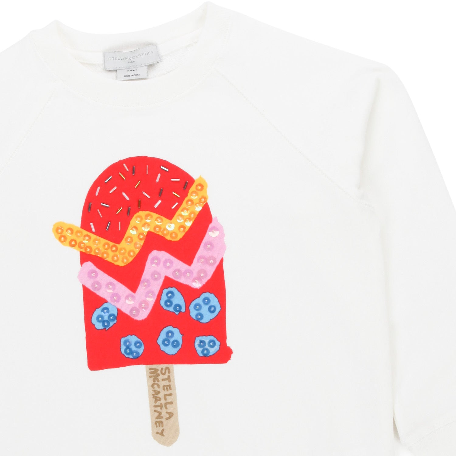 FELPA BIANCO LATTE CON STAMPA GELATO BAMBINA - annameglio.com abbigliamento moda